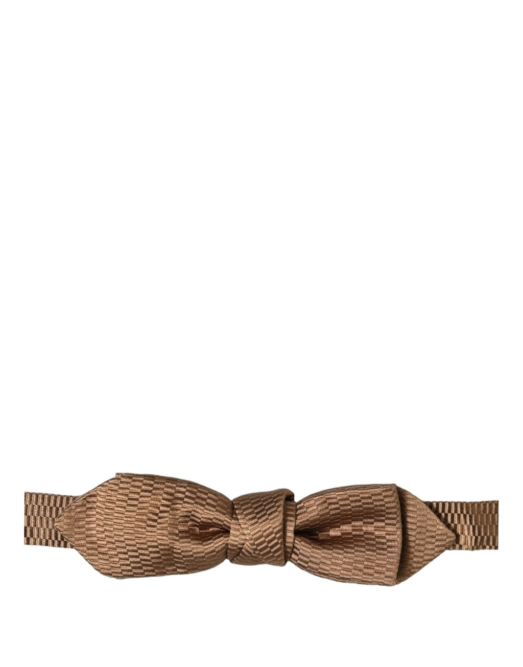 Dolce & Gabbana Herren Fliege aus braun-goldenem Seidenstoff, verstellbar