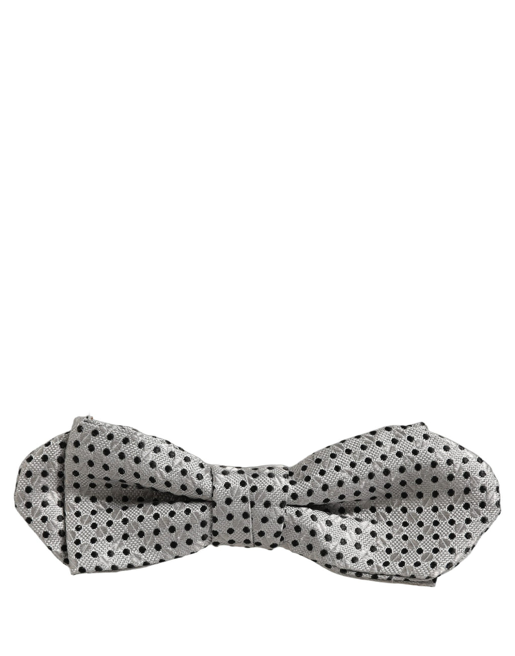 Dolce & Gabbana Herren Fliege mit silbernen und schwarzen Polka Dots, verstellbar