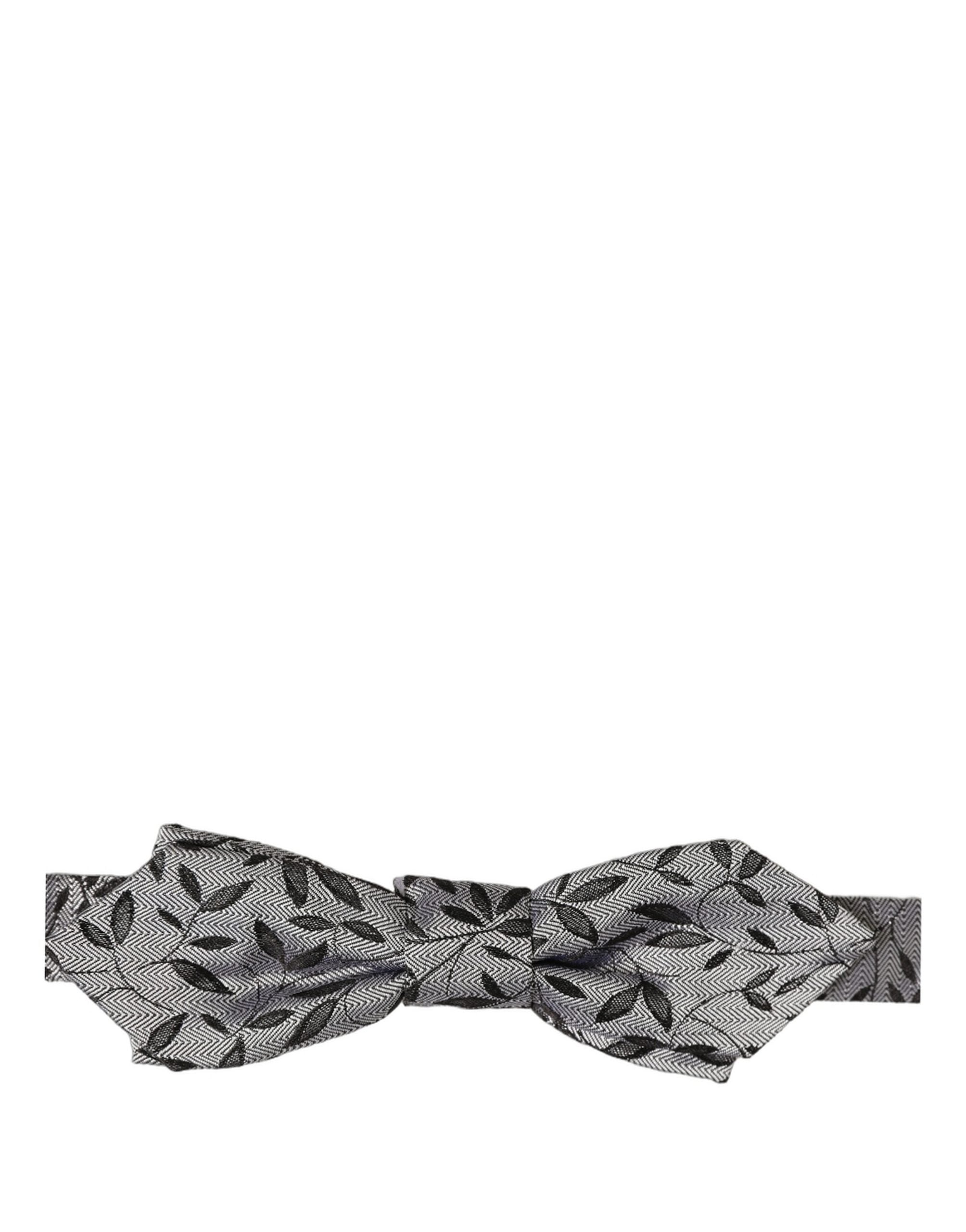 Dolce & Gabbana Herren Fliege aus Seide in Grau mit abstraktem Muster, verstellbar