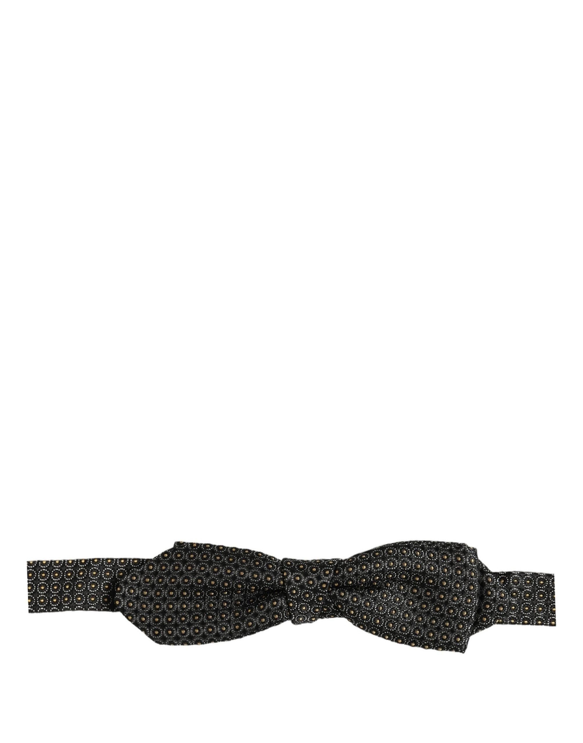 Dolce & Gabbana Herren schwarze gepunktete Seiden-Papillon mit verstellbarem Band
