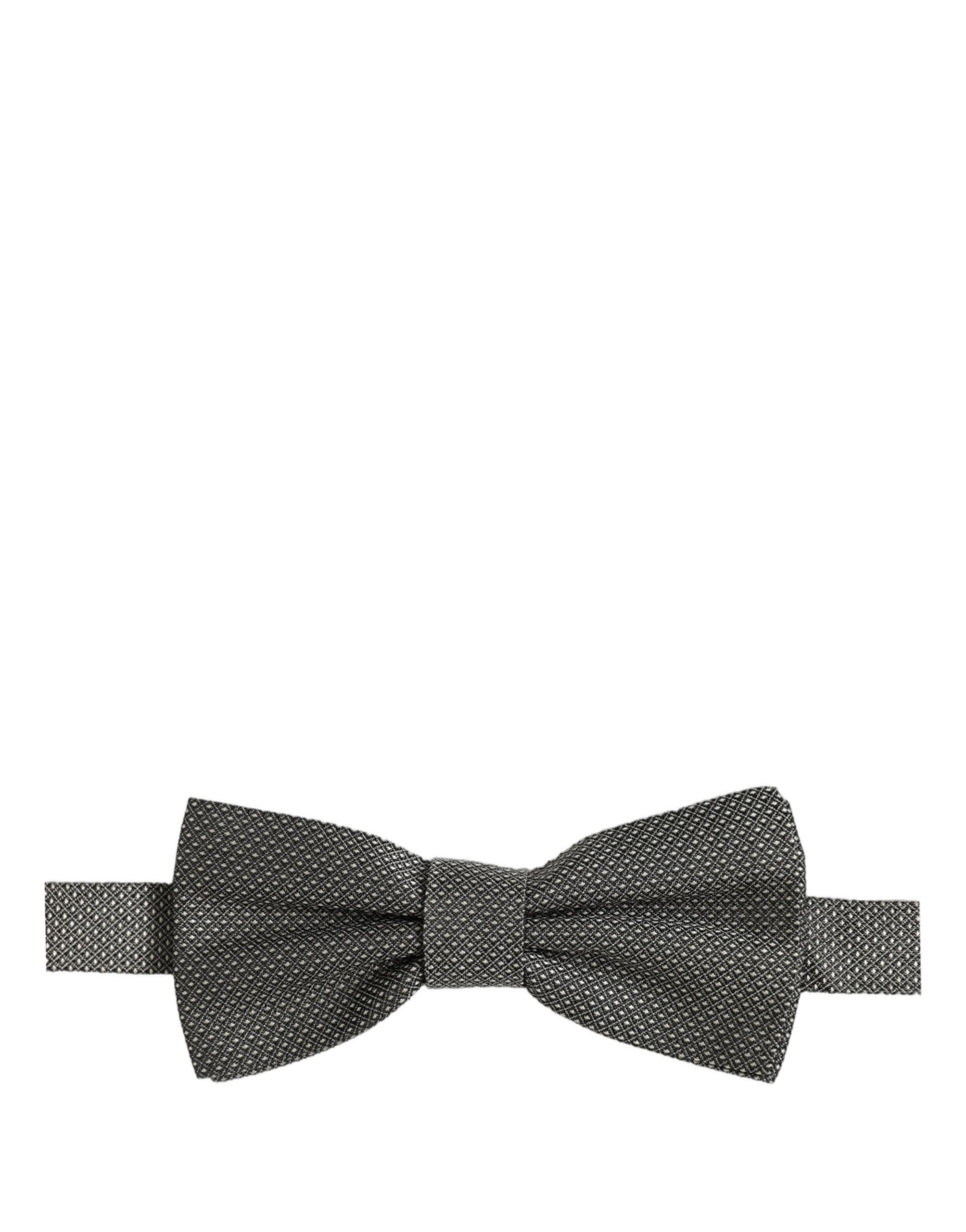 Dolce & Gabbana Herren Fliege aus Seide mit Muster, Grau, Verstellbar