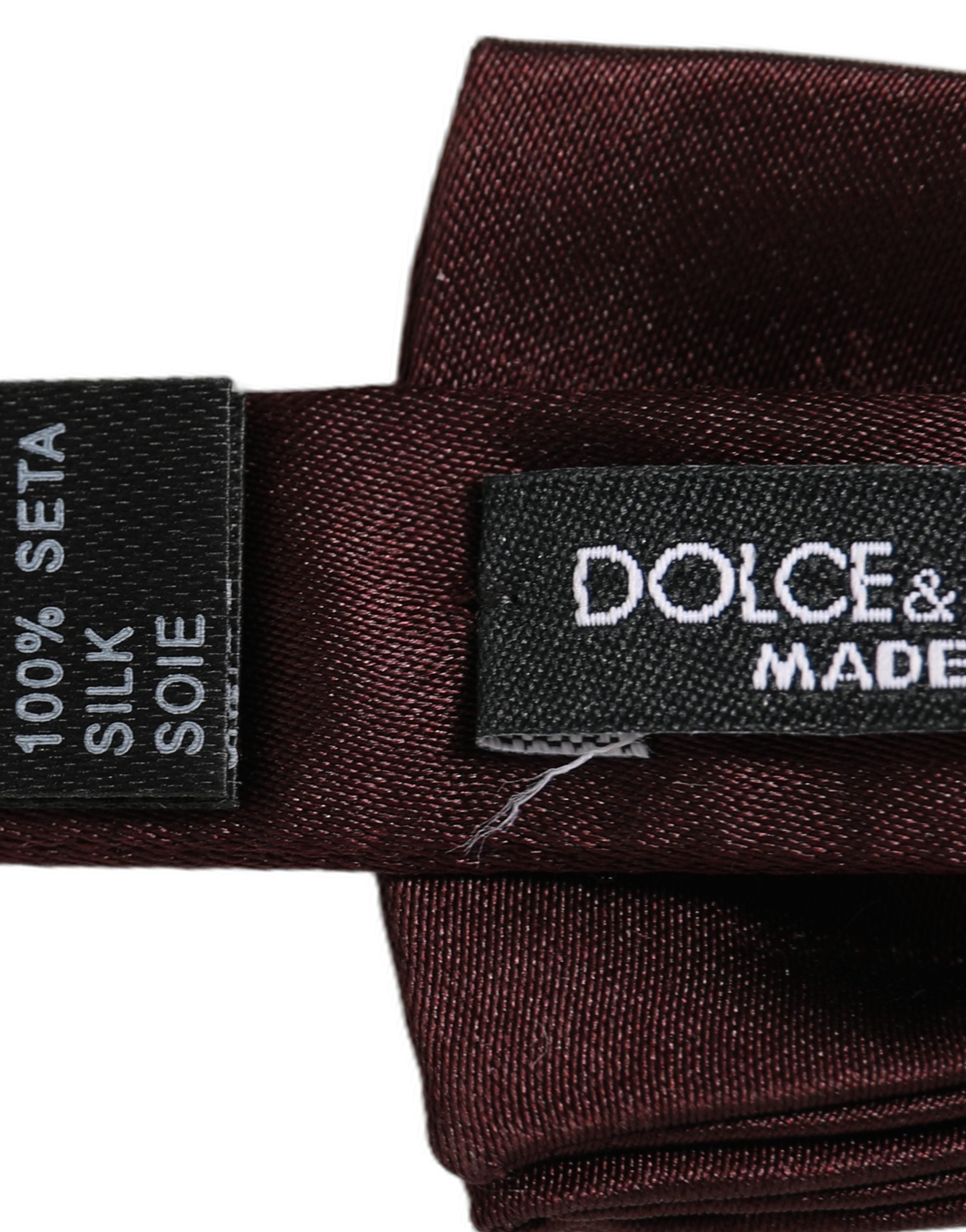 Dolce & Gabbana Herren Fliege aus 100% Seide, verstellbar, Braun