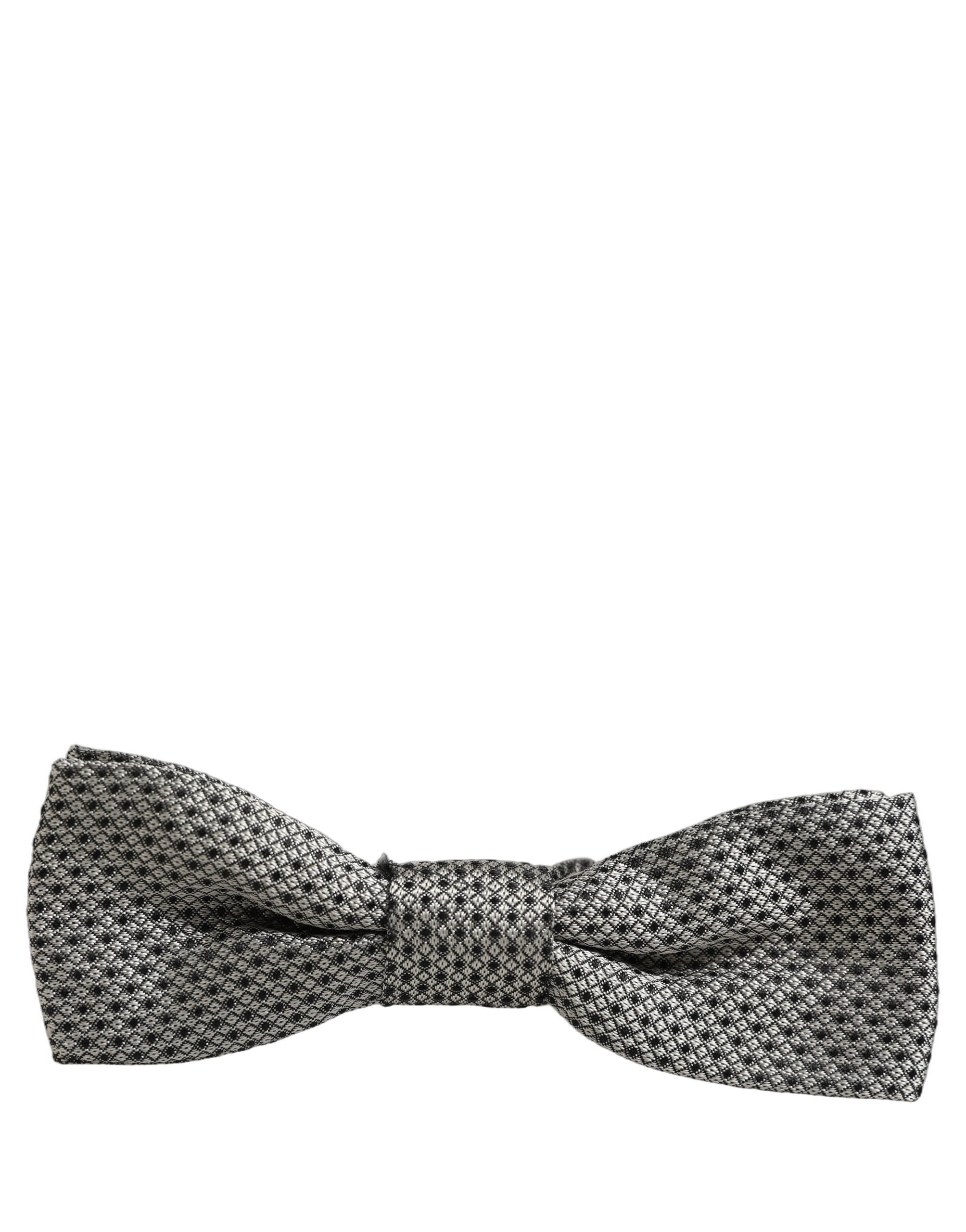 Dolce & Gabbana Herren Fliege aus Seide mit Muster, Grau, Verstellbar