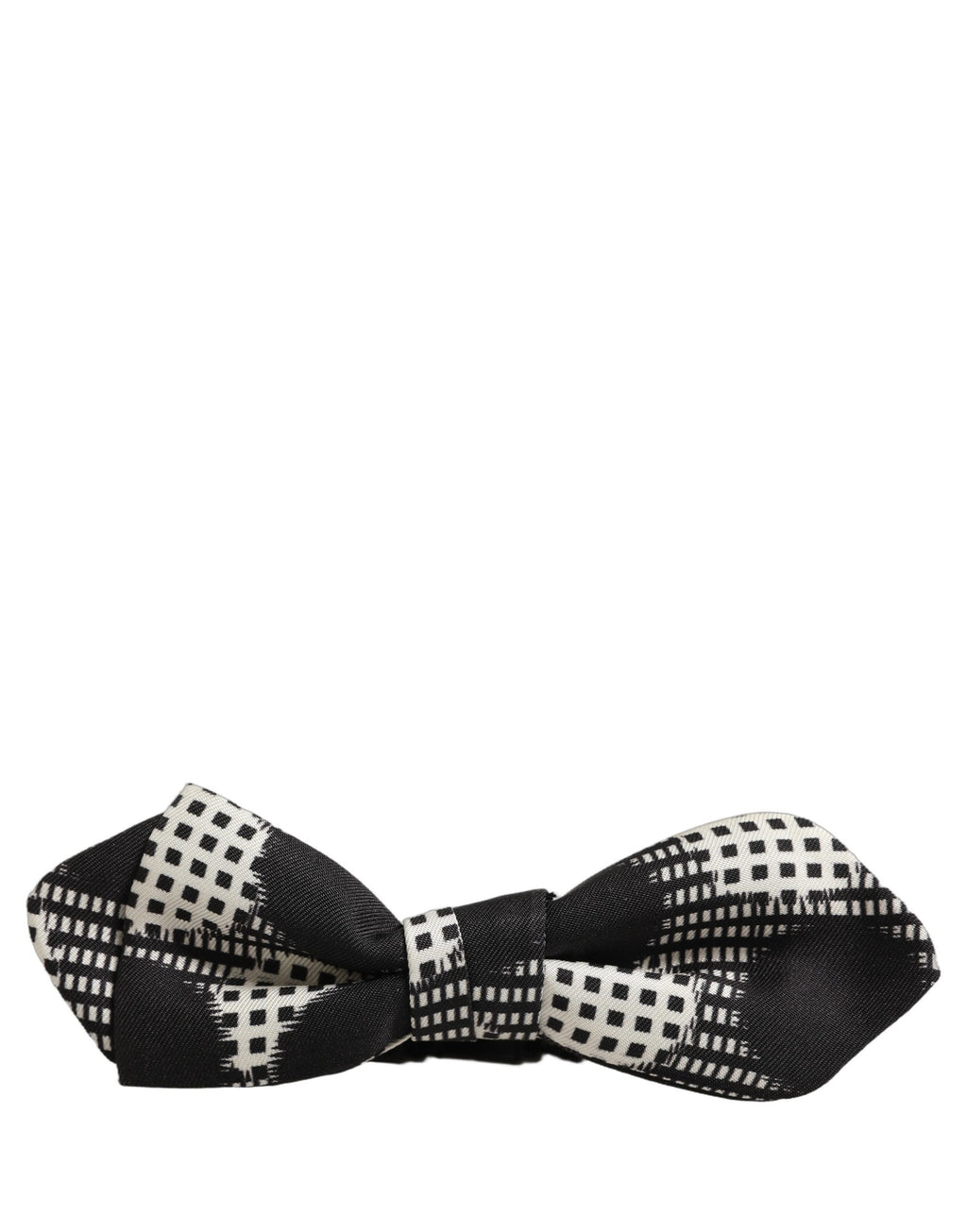 Dolce & Gabbana Schwarz-weiße Karomuster, verstellbare Hals-Papillon-Fliege
