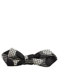 Dolce & Gabbana Schwarz-weiße Karomuster, verstellbare Hals-Papillon-Fliege