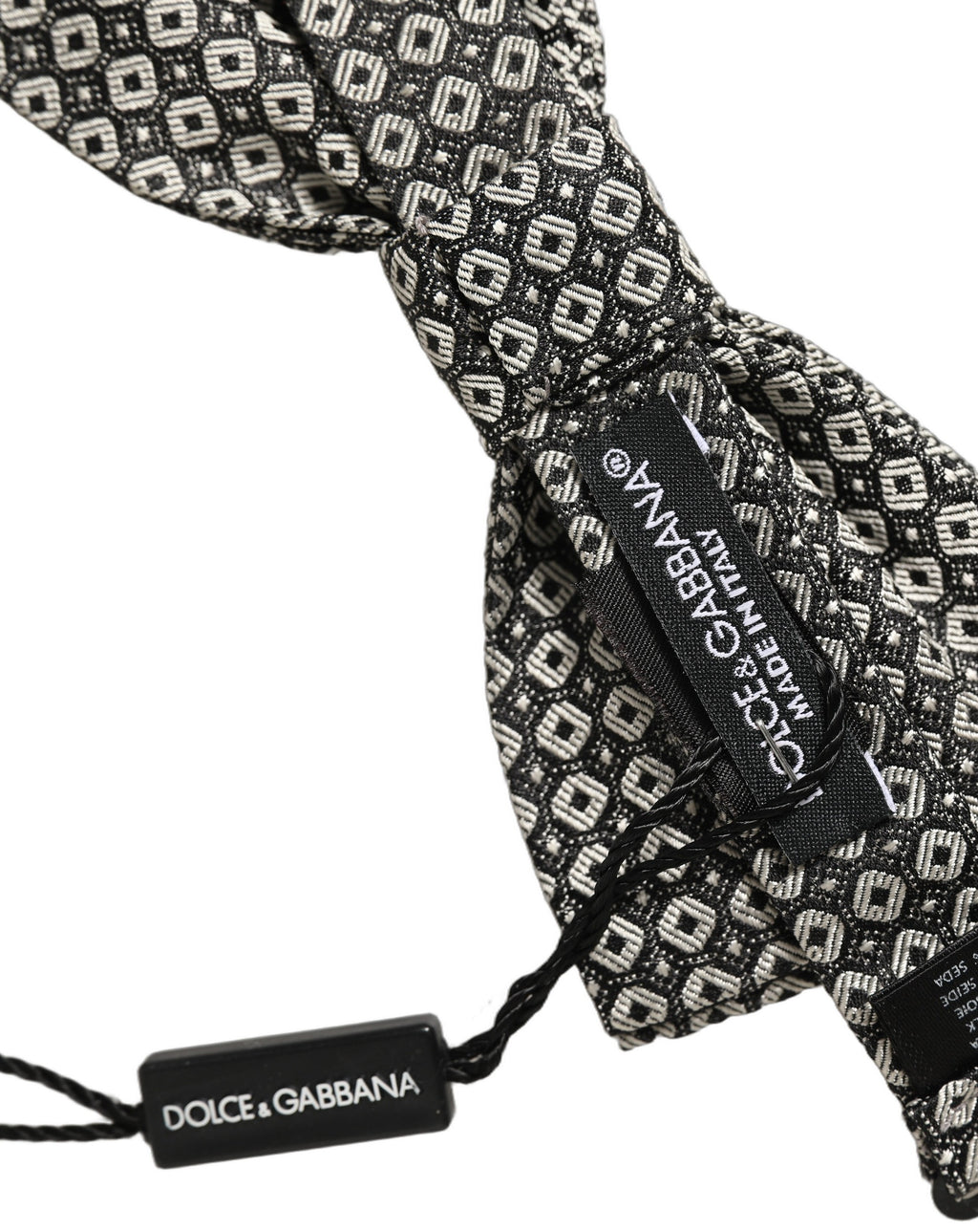 Dolce & Gabbana Herren Fliege aus Seide mit Muster, Grau, Verstellbar