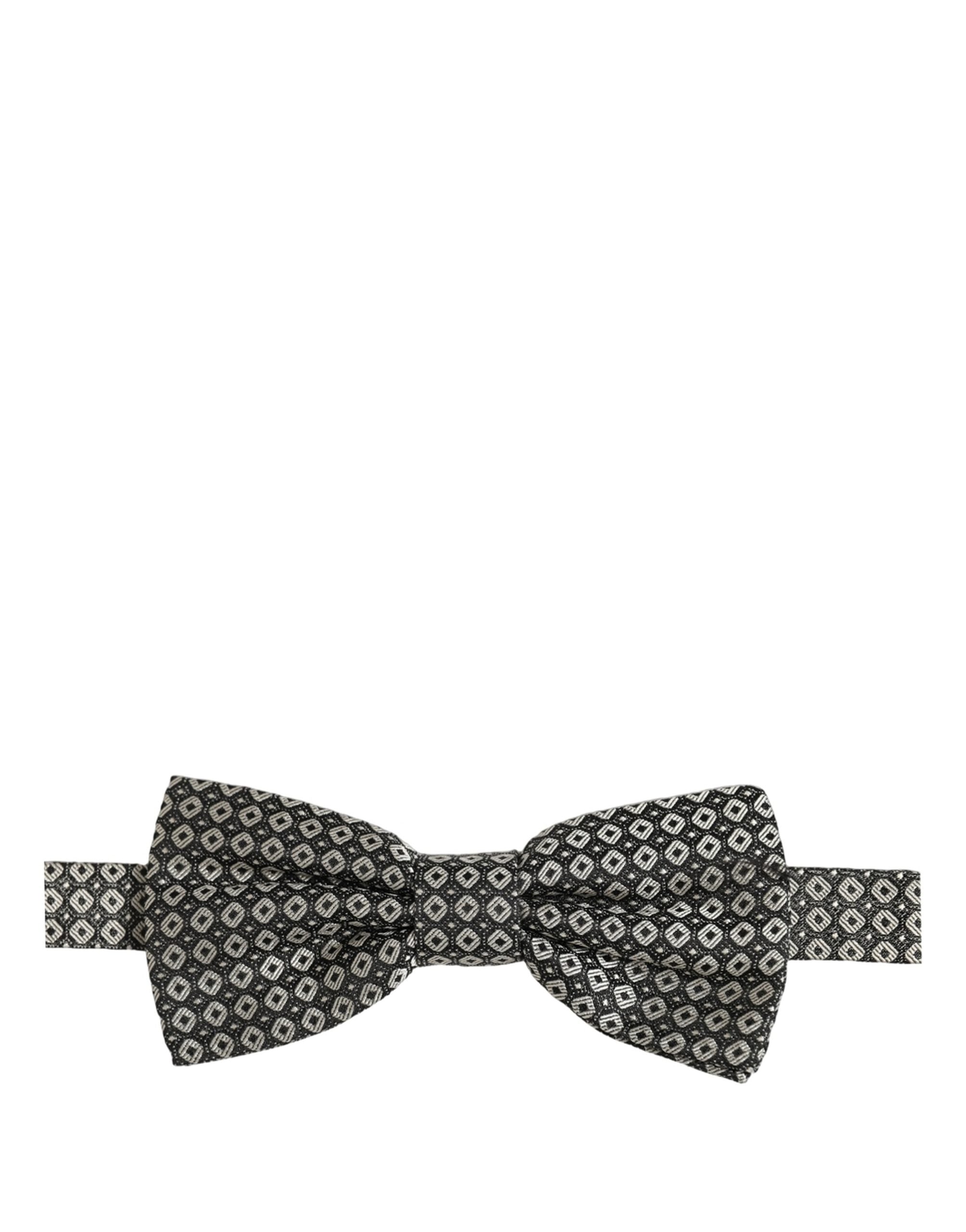 Dolce & Gabbana Herren Fliege aus Seide mit Muster, Grau, Verstellbar