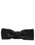 Dolce & Gabbana Schwarze und weiße gepunktete, verstellbare Papillon-Fliege
