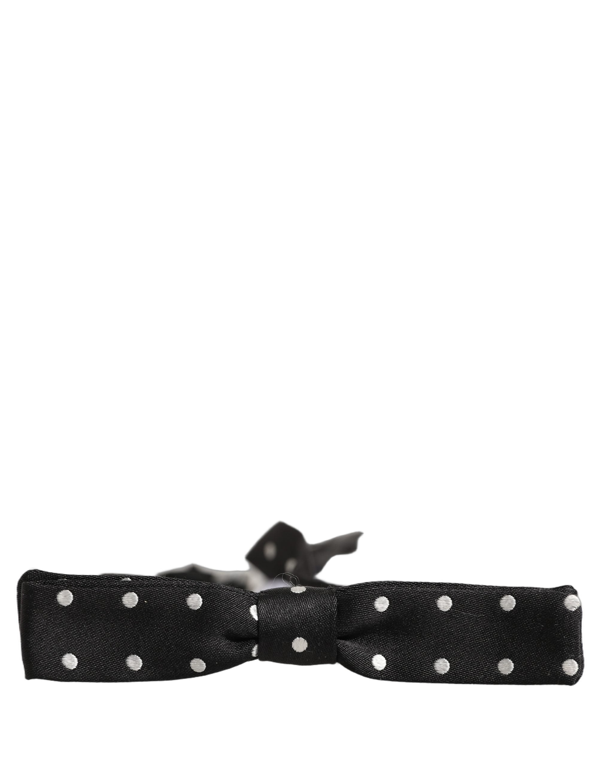 Dolce & Gabbana Schwarze und weiße gepunktete, verstellbare Papillon-Fliege