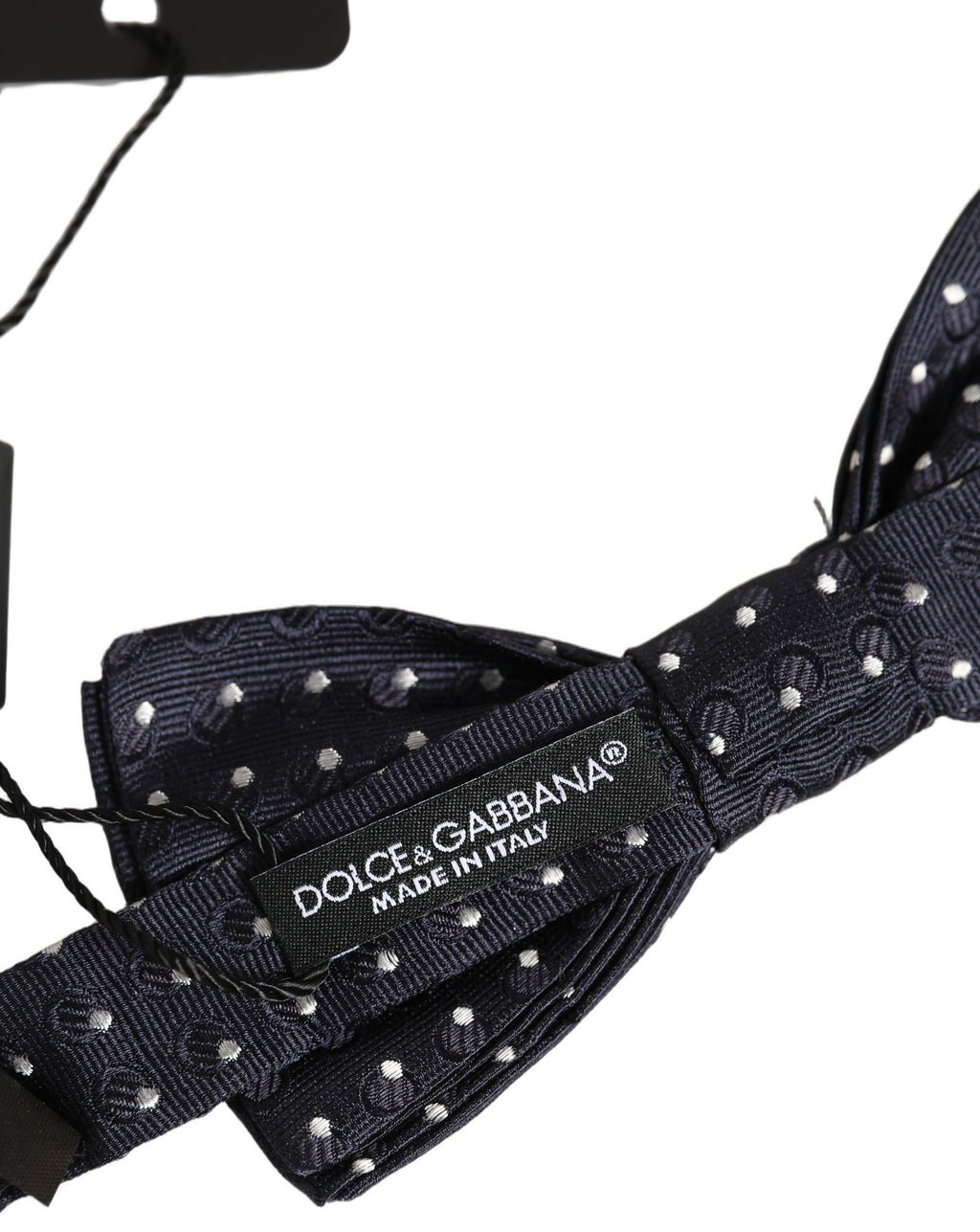 Dolce & Gabbana Schwarze und weiße gepunktete, verstellbare Papillon-Fliege