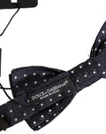 Dolce & Gabbana Schwarze und weiße gepunktete, verstellbare Papillon-Fliege