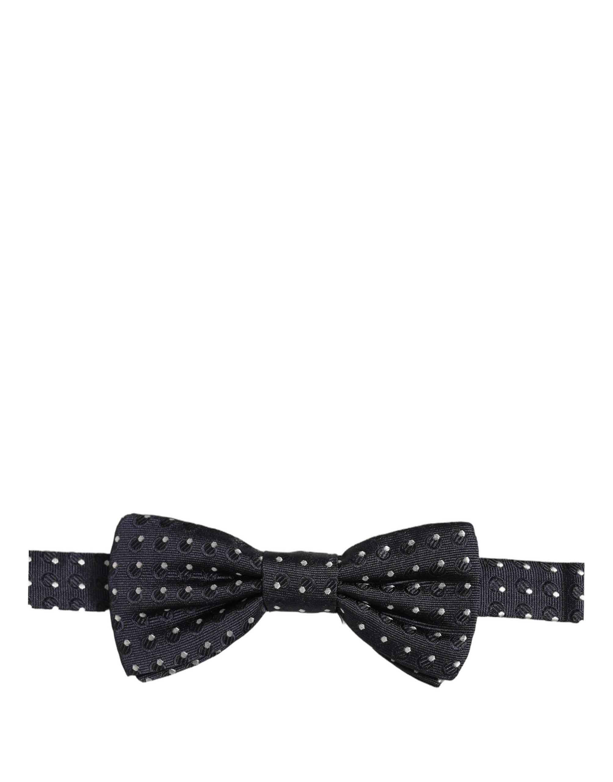 Dolce & Gabbana Schwarze und weiße gepunktete, verstellbare Papillon-Fliege
