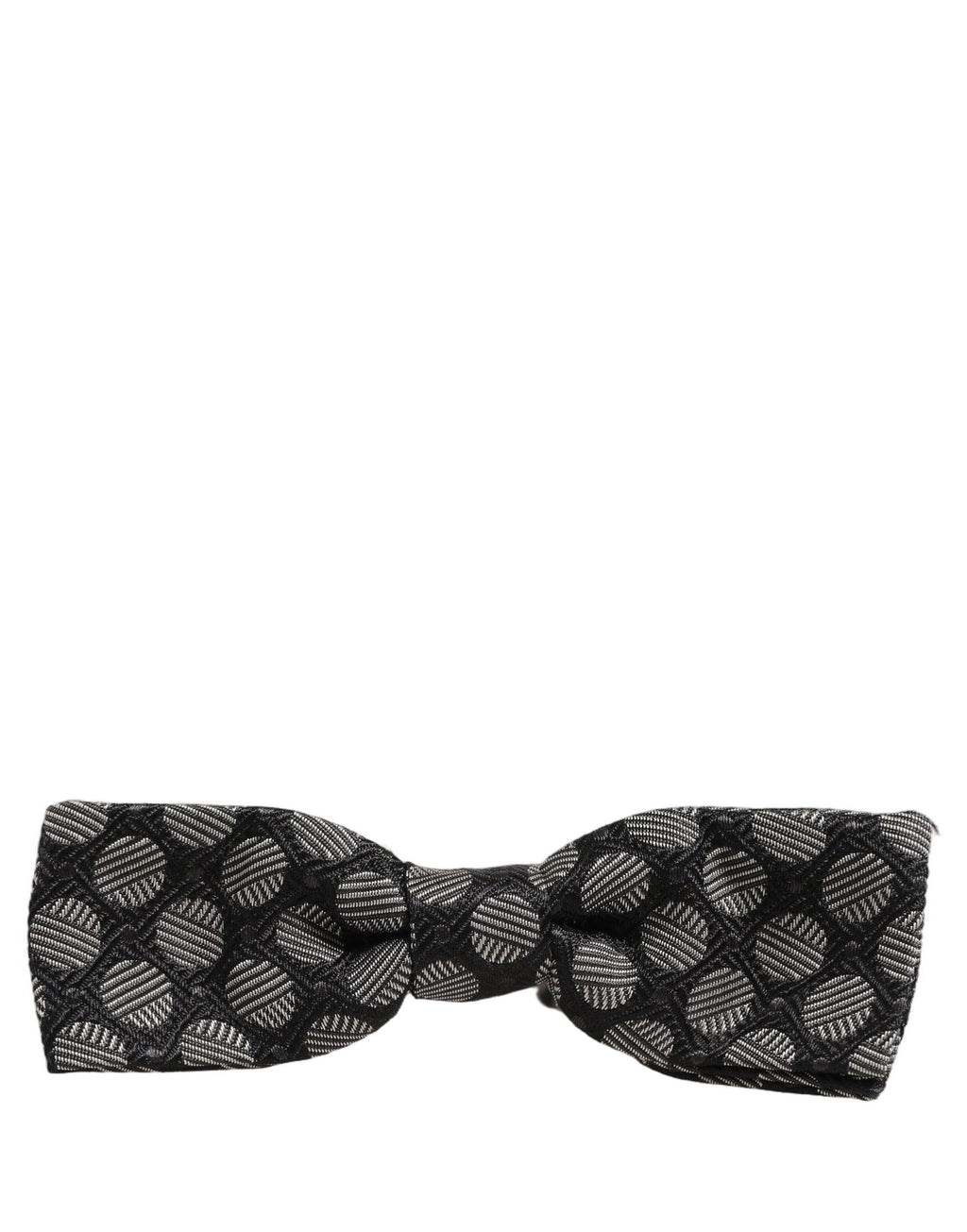 Dolce & Gabbana Schwarze und weiße geometrische Seiden-Papillon-Fliege, verstellbar