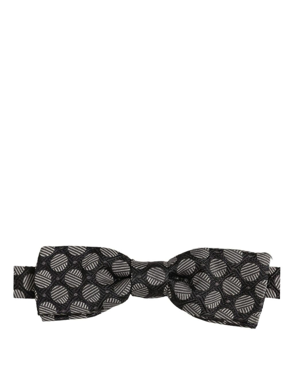 Dolce & Gabbana Schwarze und weiße geometrische Seiden-Papillon-Fliege, verstellbar