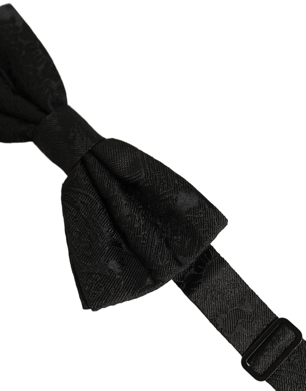 Dolce & Gabbana Herren Schwarze Paisley Seide Verstellbare Krawatte Fliege