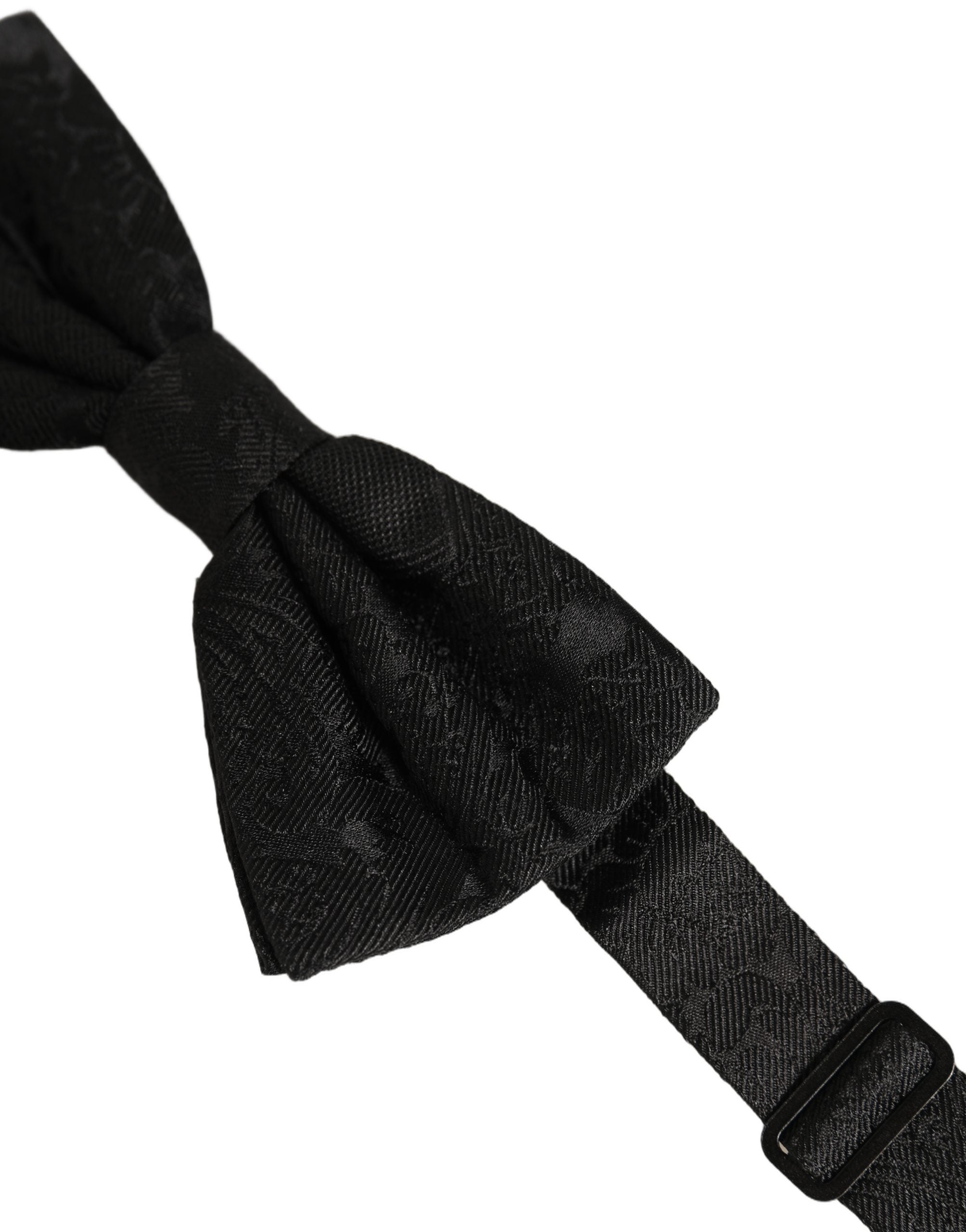 Dolce & Gabbana Herren Schwarze Paisley Seide Verstellbare Krawatte Fliege