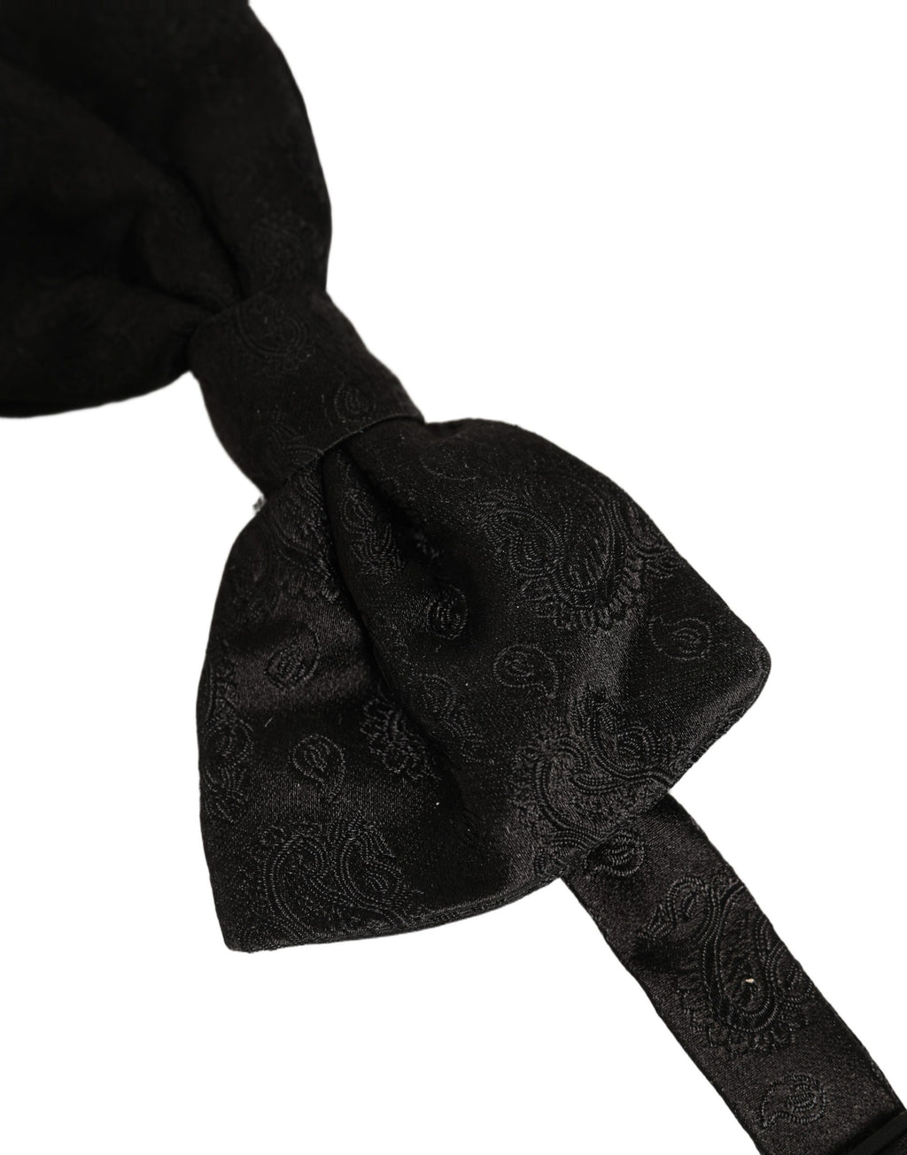 Dolce & Gabbana Herren Schwarze Paisley Seide Verstellbare Krawatte Fliege