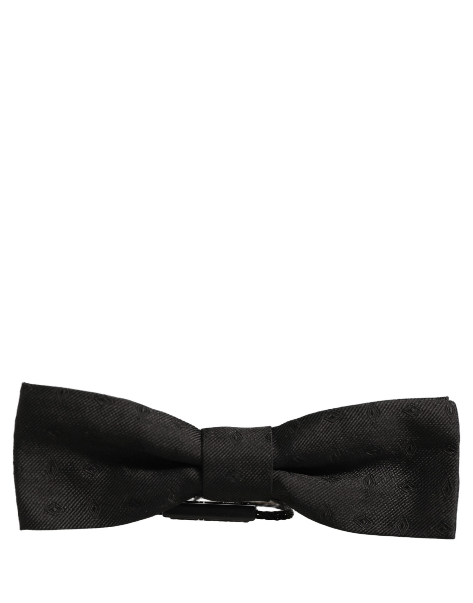 Dolce & Gabbana Herren Schwarze 100% Seide Verstellbare Krawatte Fliege