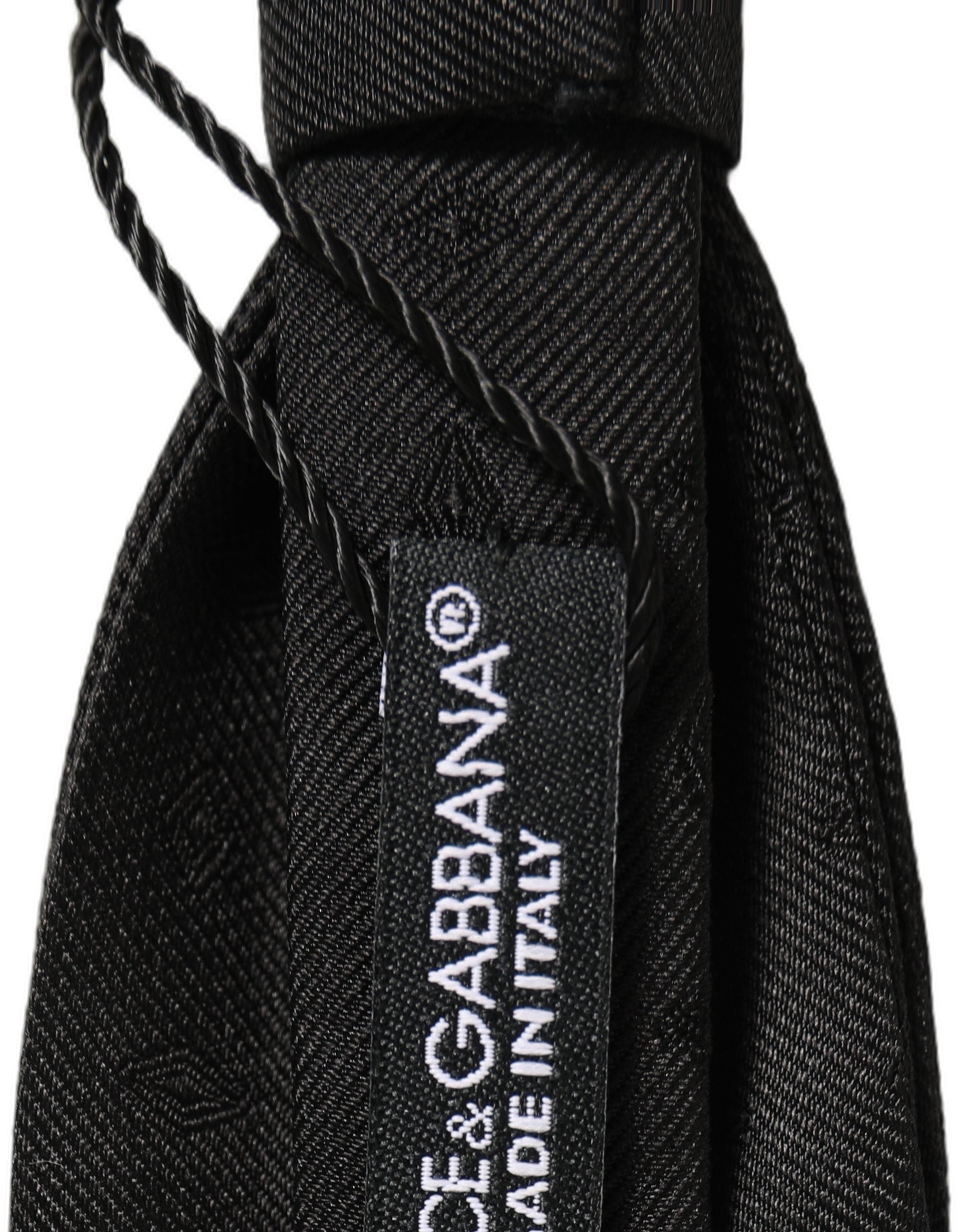 Dolce & Gabbana Herren Schwarze 100% Seide Verstellbare Krawatte Fliege