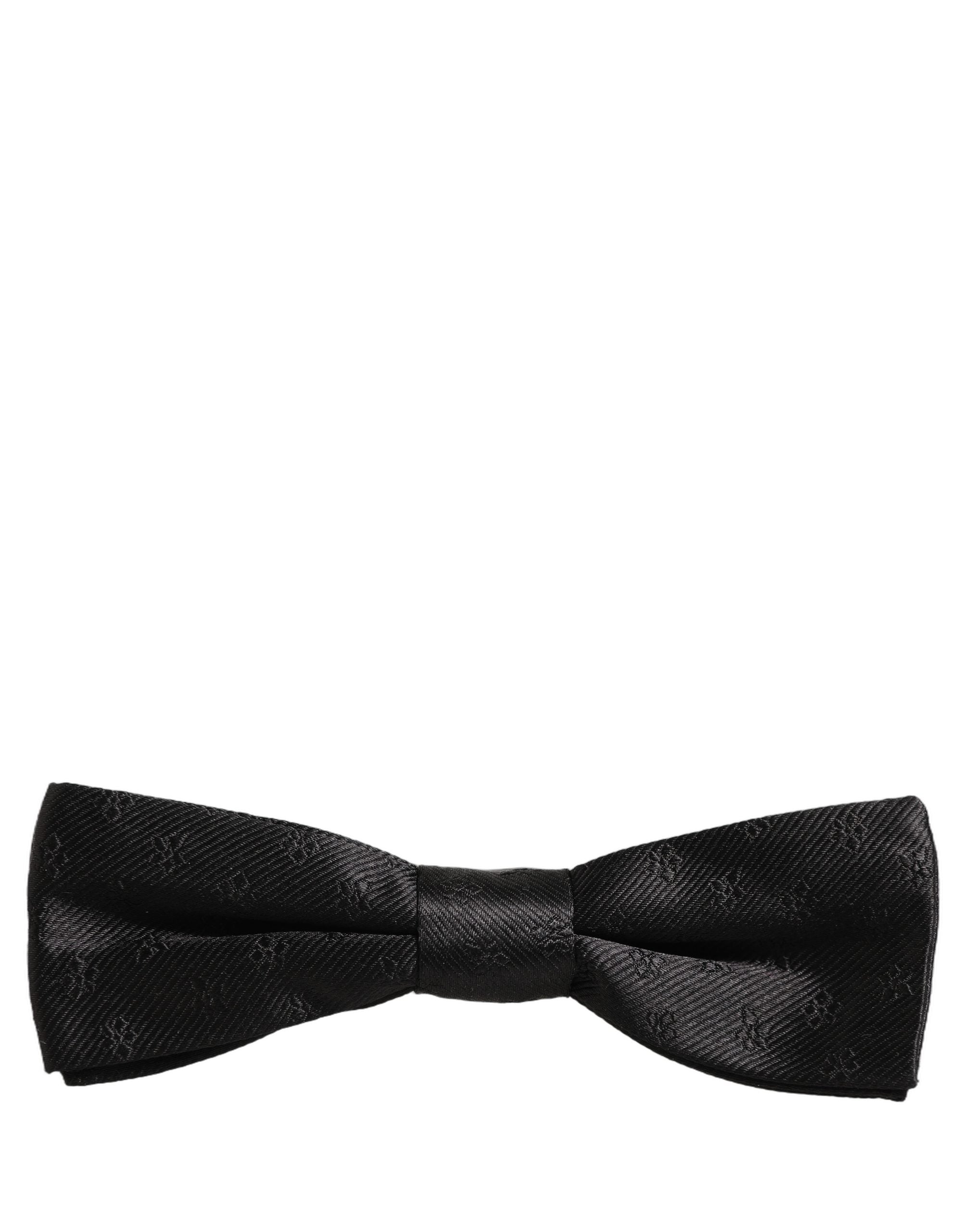 Dolce & Gabbana Herren schwarze Seiden-Papillon mit Blumenmuster, verstellbar