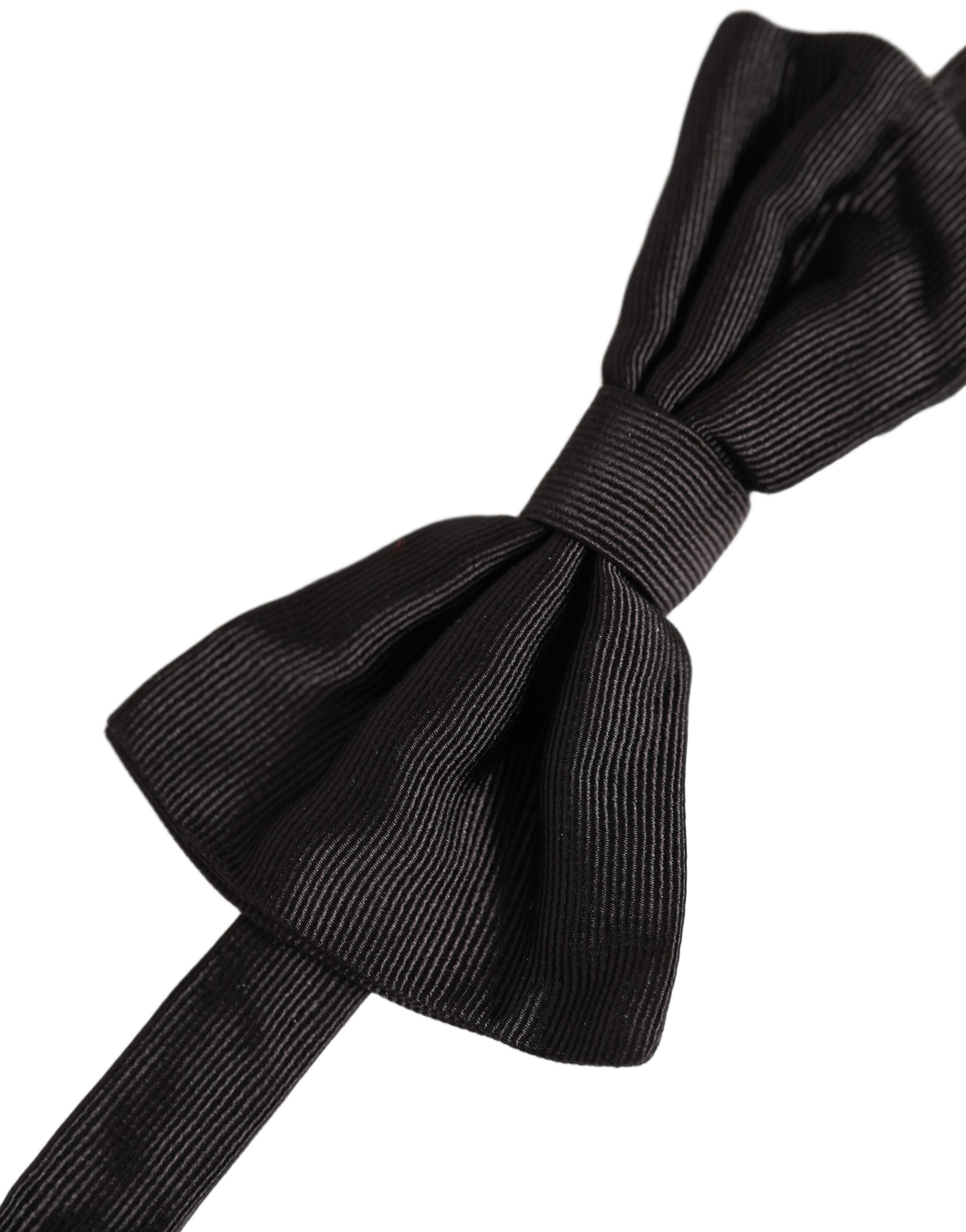 Dolce & Gabbana Herren Schwarze 100% Seide Verstellbare Krawatte Fliege