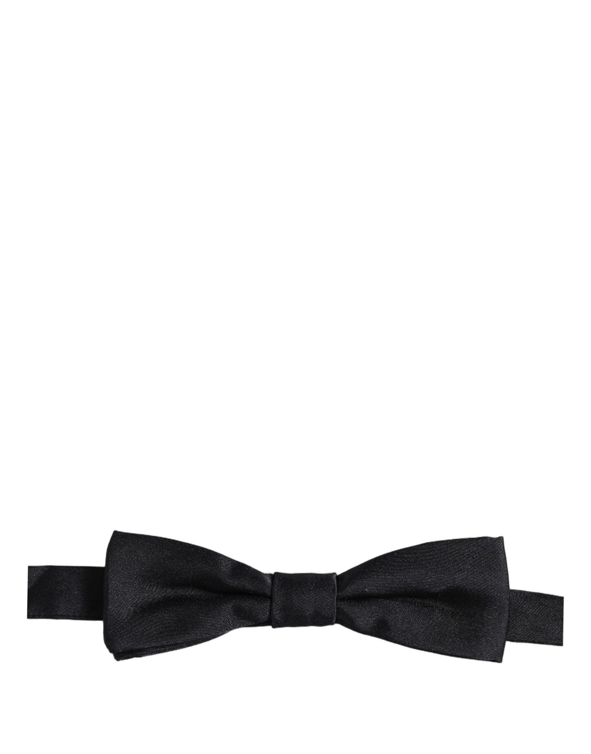 Dolce & Gabbana Herren Schwarze 100% Seide Verstellbare Krawatte Fliege