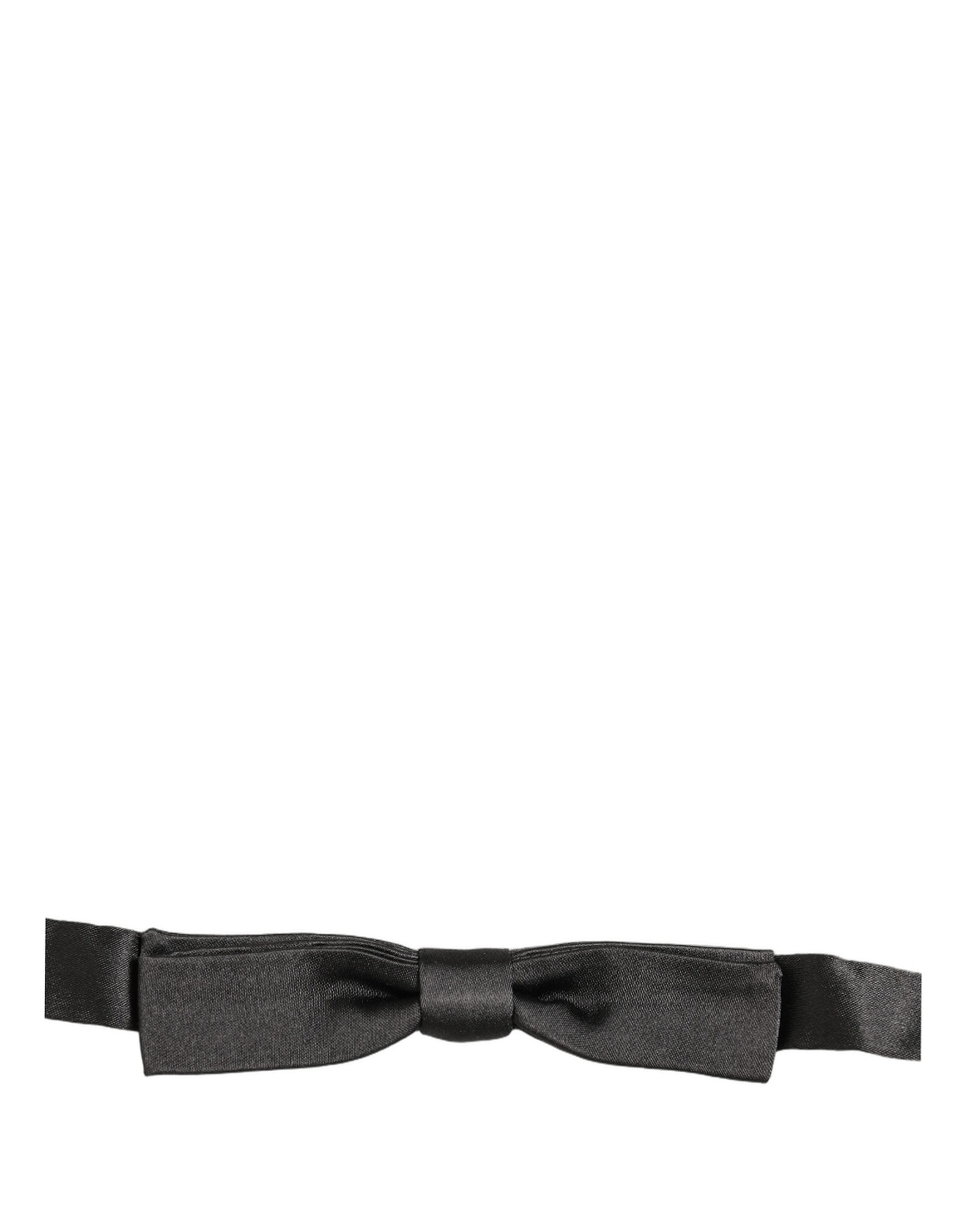Dolce & Gabbana Herren Schwarze 100% Seide Verstellbare Krawatte Fliege