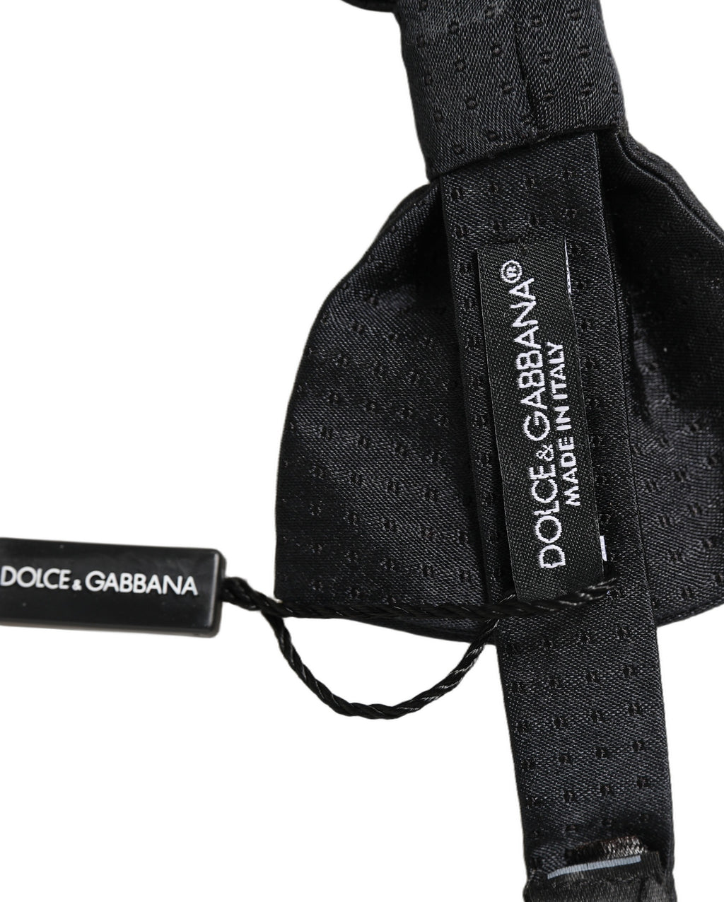 Dolce & Gabbana Herren Schwarze 100% Seide Verstellbare Krawatte Fliege