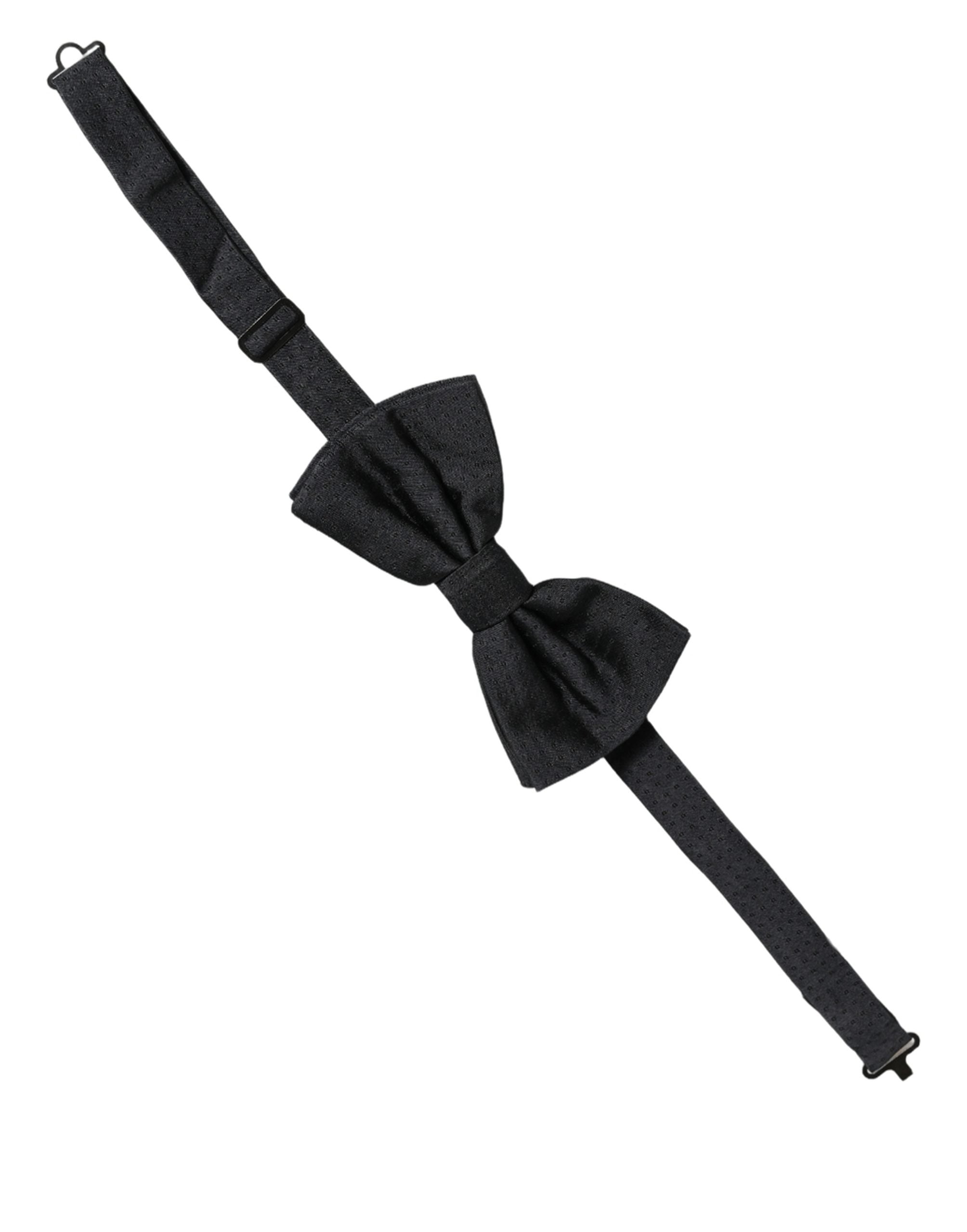 Dolce & Gabbana Herren Schwarze 100% Seide Verstellbare Krawatte Fliege