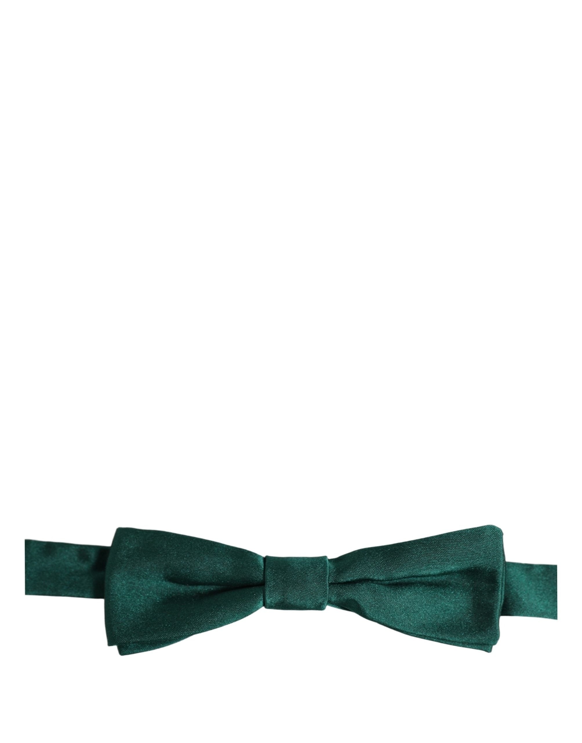 Dolce & Gabbana Herren Fliege aus 100% Seide, verstellbar, Grün