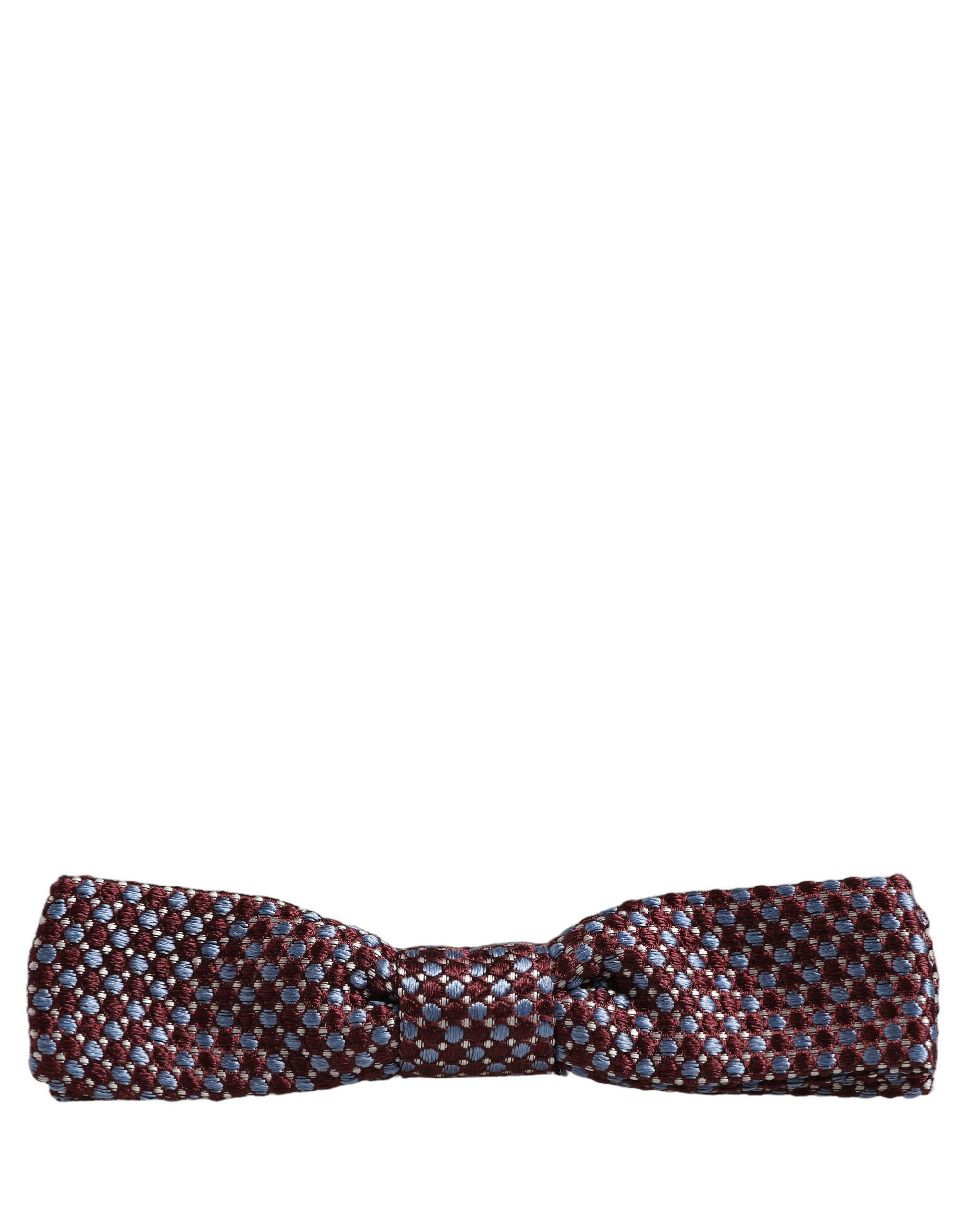 Dolce & Gabbana Blau-burgunderrotes gewebtes, verstellbares Papillon-Fliegenband