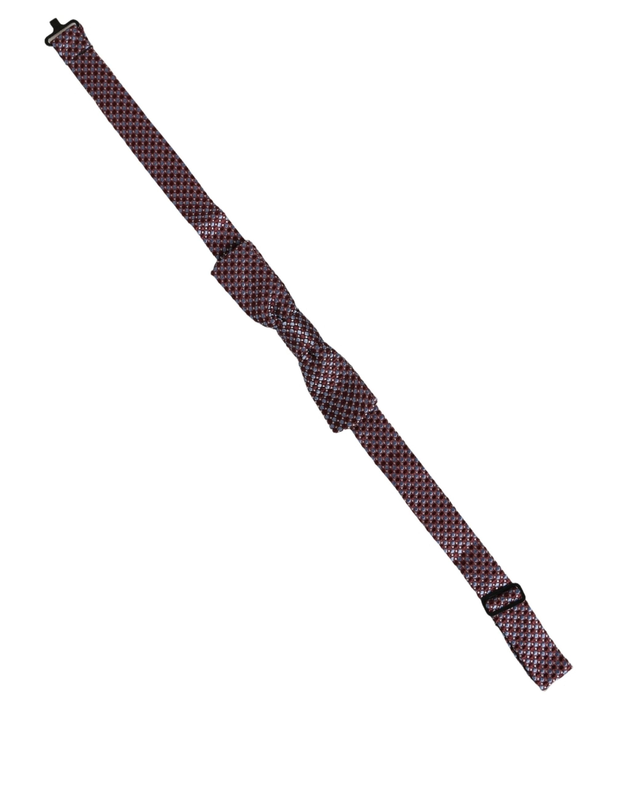 Dolce & Gabbana Blau-burgunderrotes gewebtes, verstellbares Papillon-Fliegenband