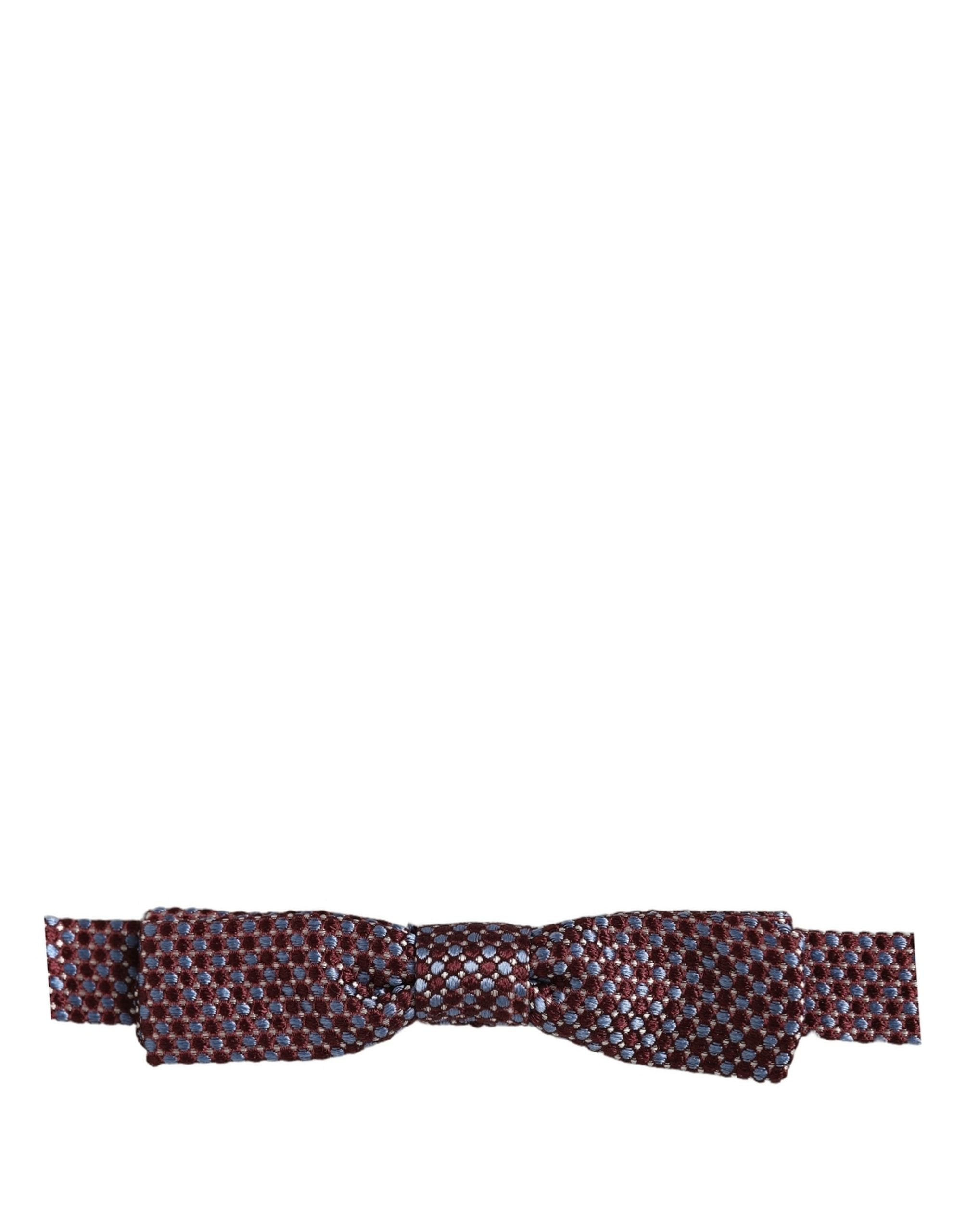 Dolce & Gabbana Blau-burgunderrotes gewebtes, verstellbares Papillon-Fliegenband
