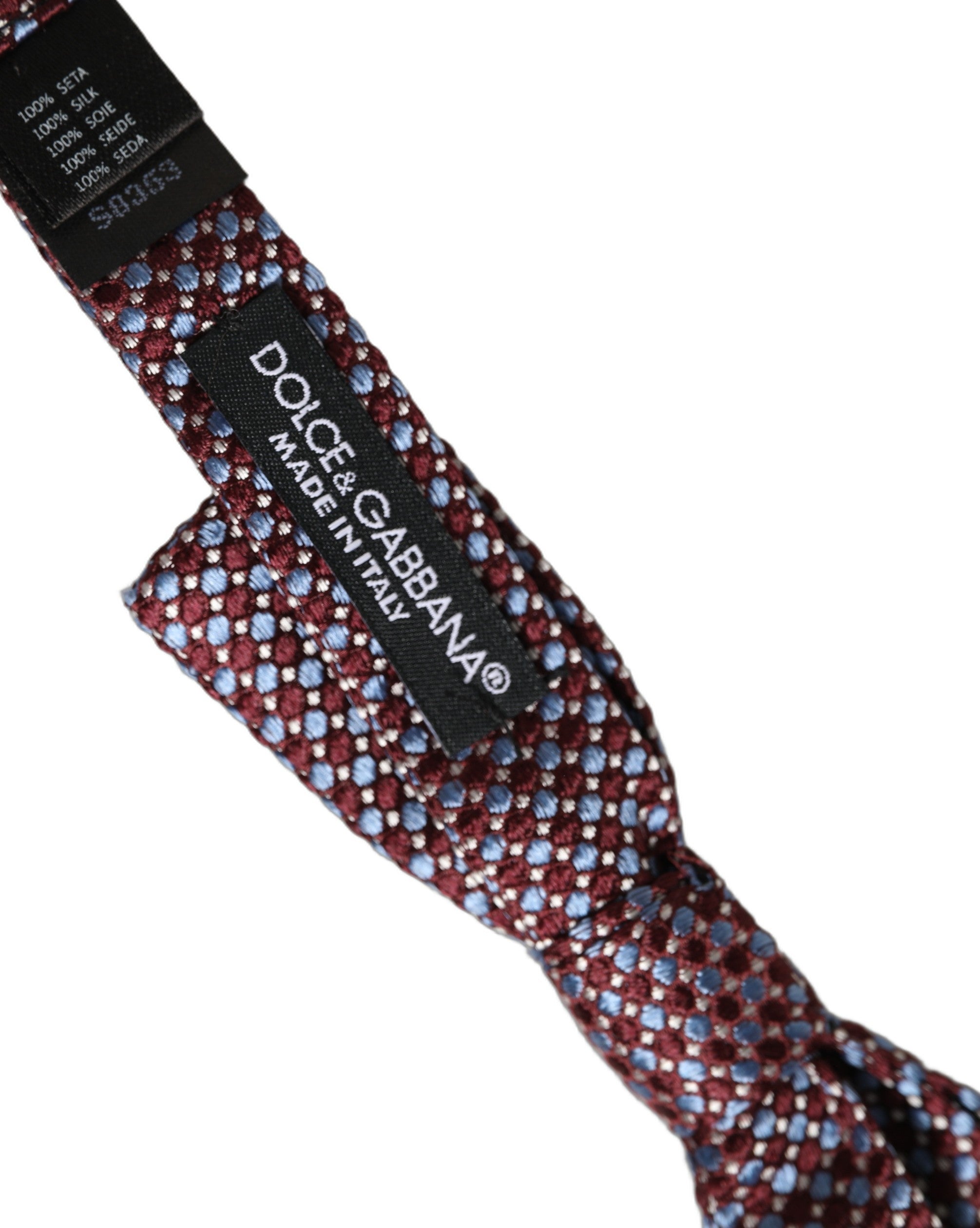 Dolce & Gabbana Blau-burgunderrotes gewebtes, verstellbares Papillon-Fliegenband