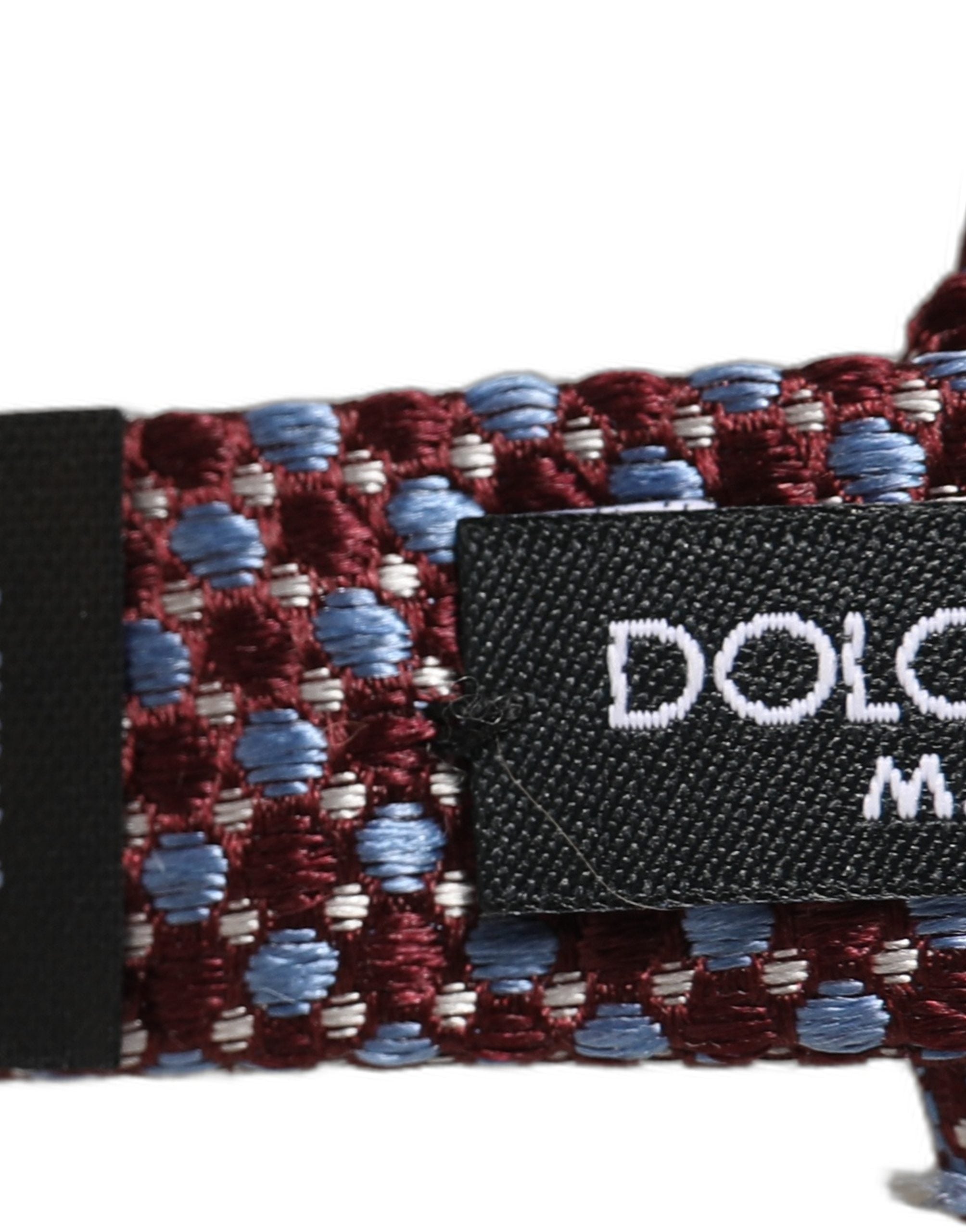 Dolce & Gabbana Blau-burgunderrotes gewebtes, verstellbares Papillon-Fliegenband