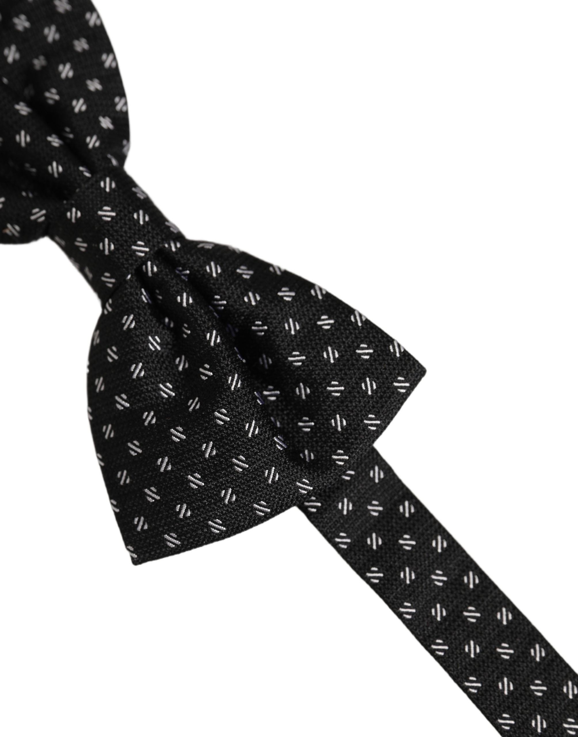 Dolce & Gabbana Herren Schwarze Gemusterte Verstellbare Hals-Papillon-Fliege