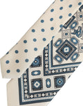 Dolce & Gabbana Herren Krawatte in Off-White und Blau mit geometrischem Muster, zum Binden