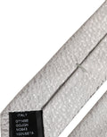 Dolce & Gabbana Herren Krawatte aus 100% Seide, Grau, Texturiert, Verstellbar