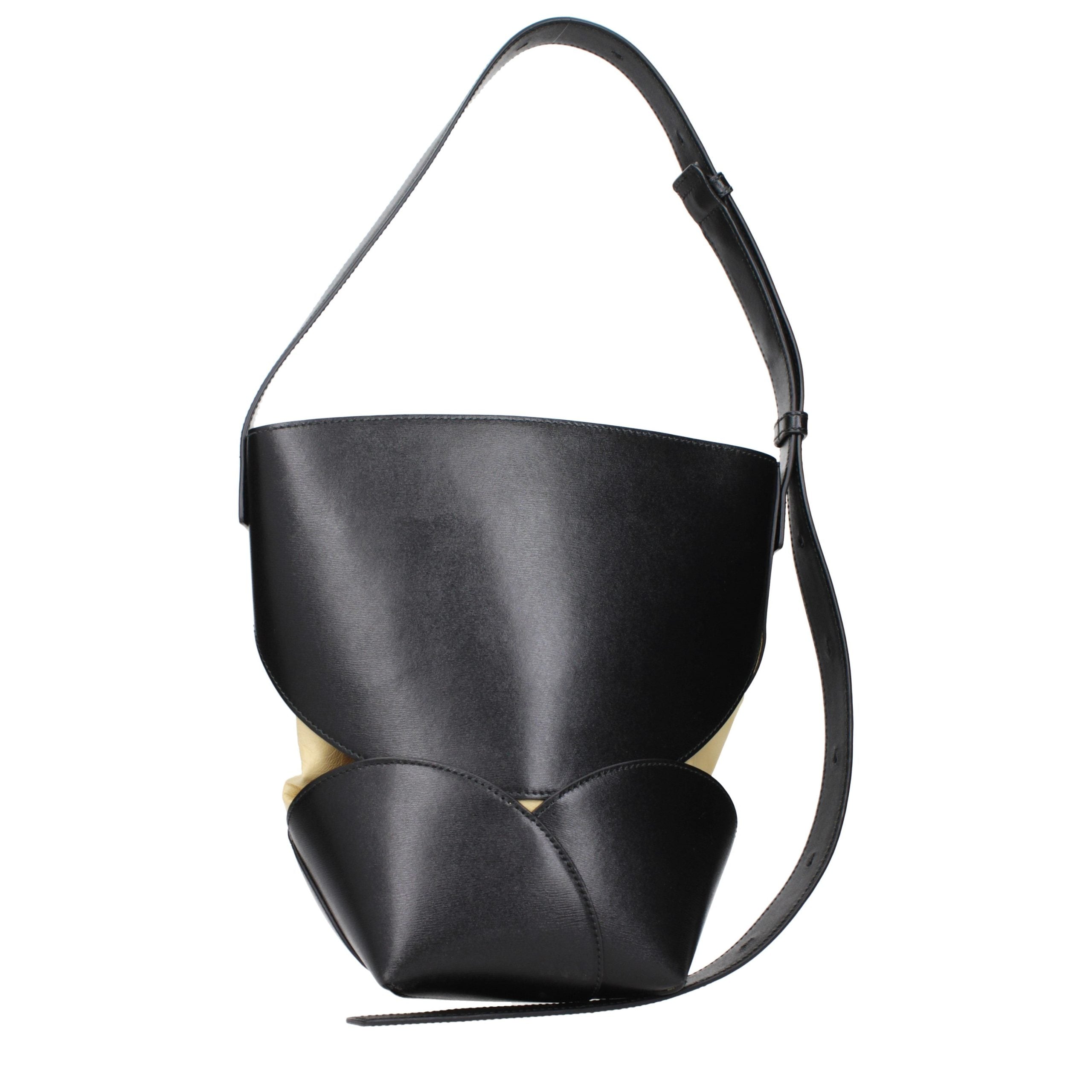 Jil Sander Schwarze Leder Umhängetasche
