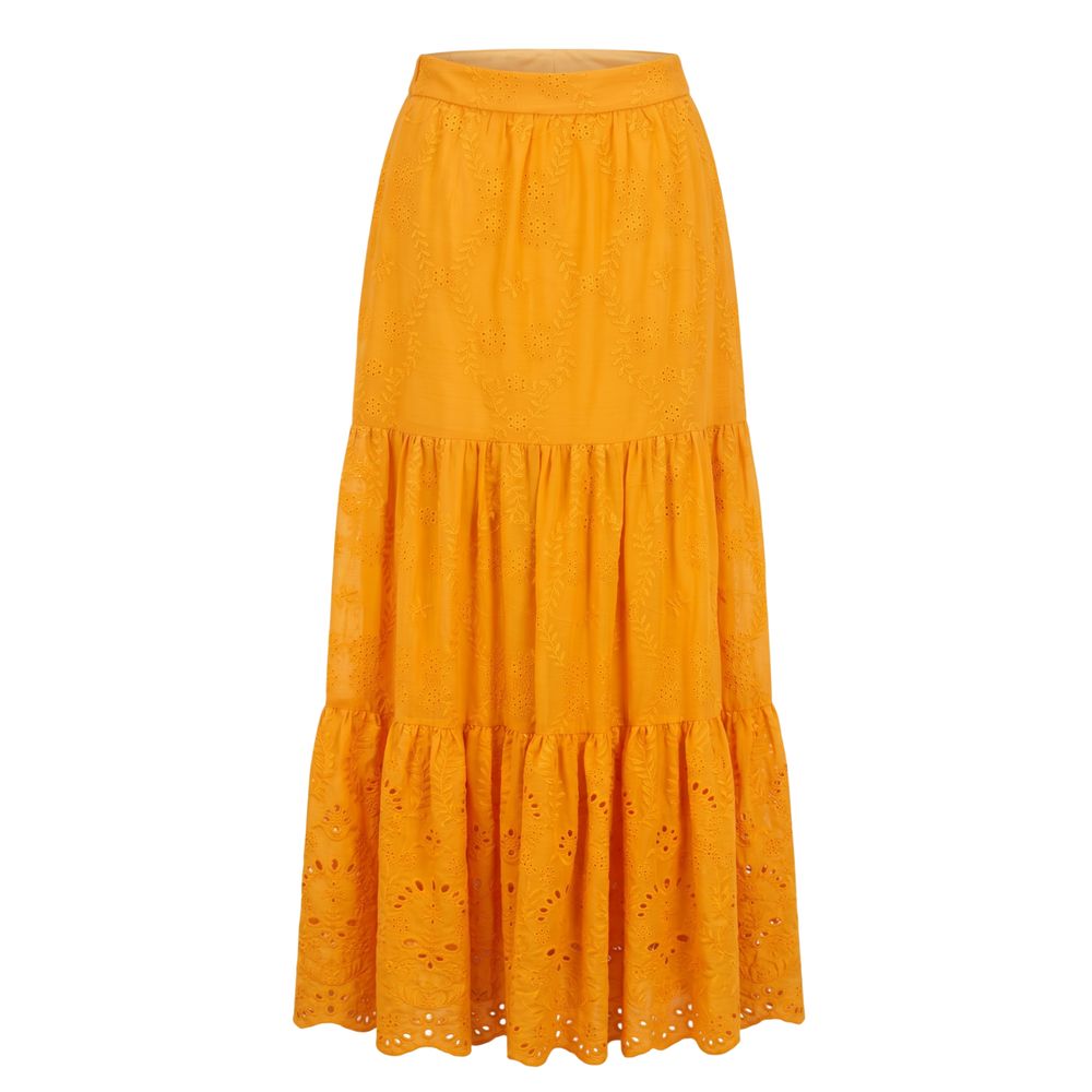 Trussardi Jeans Orange Polyester Damenrock