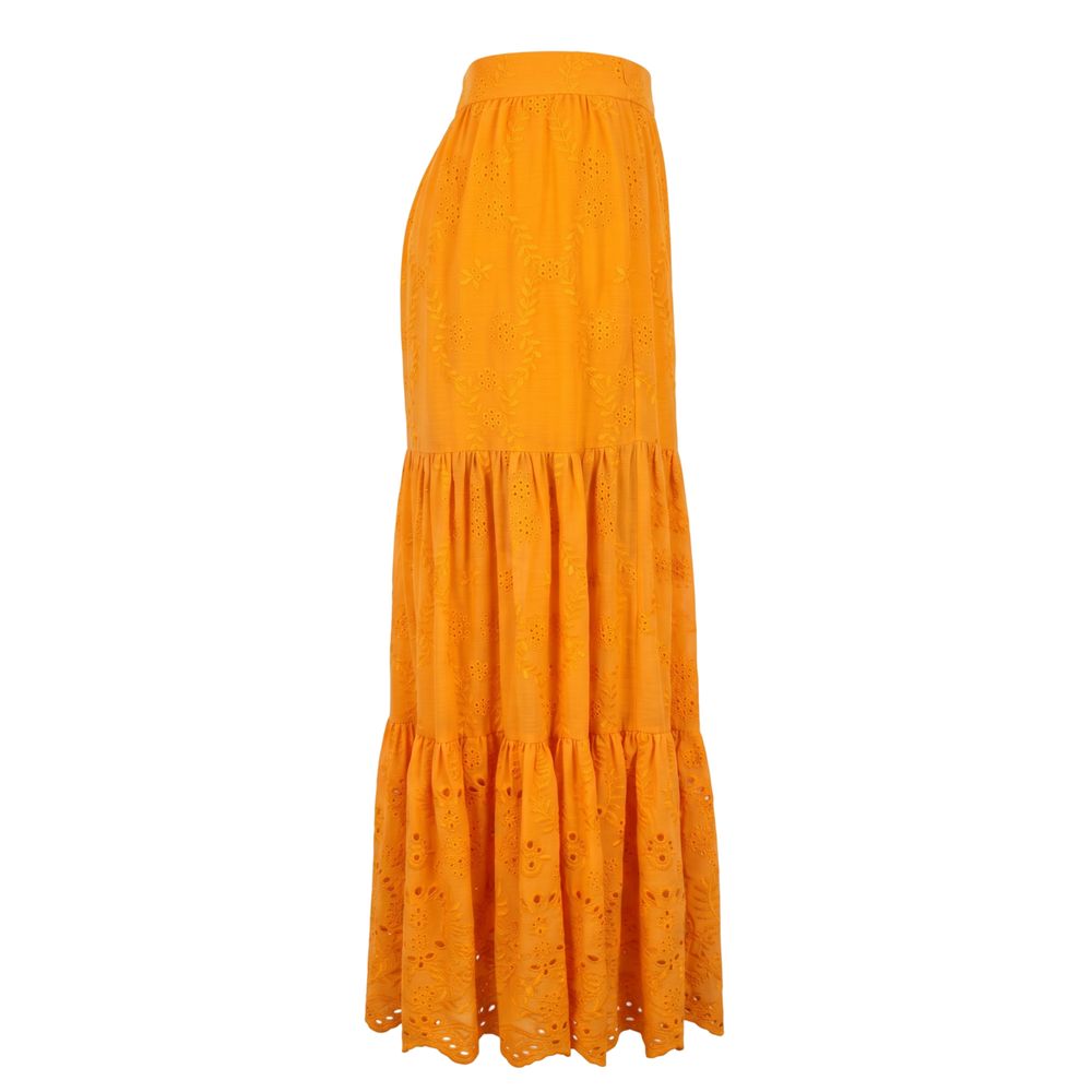 Trussardi Jeans Orange Polyester Damenrock
