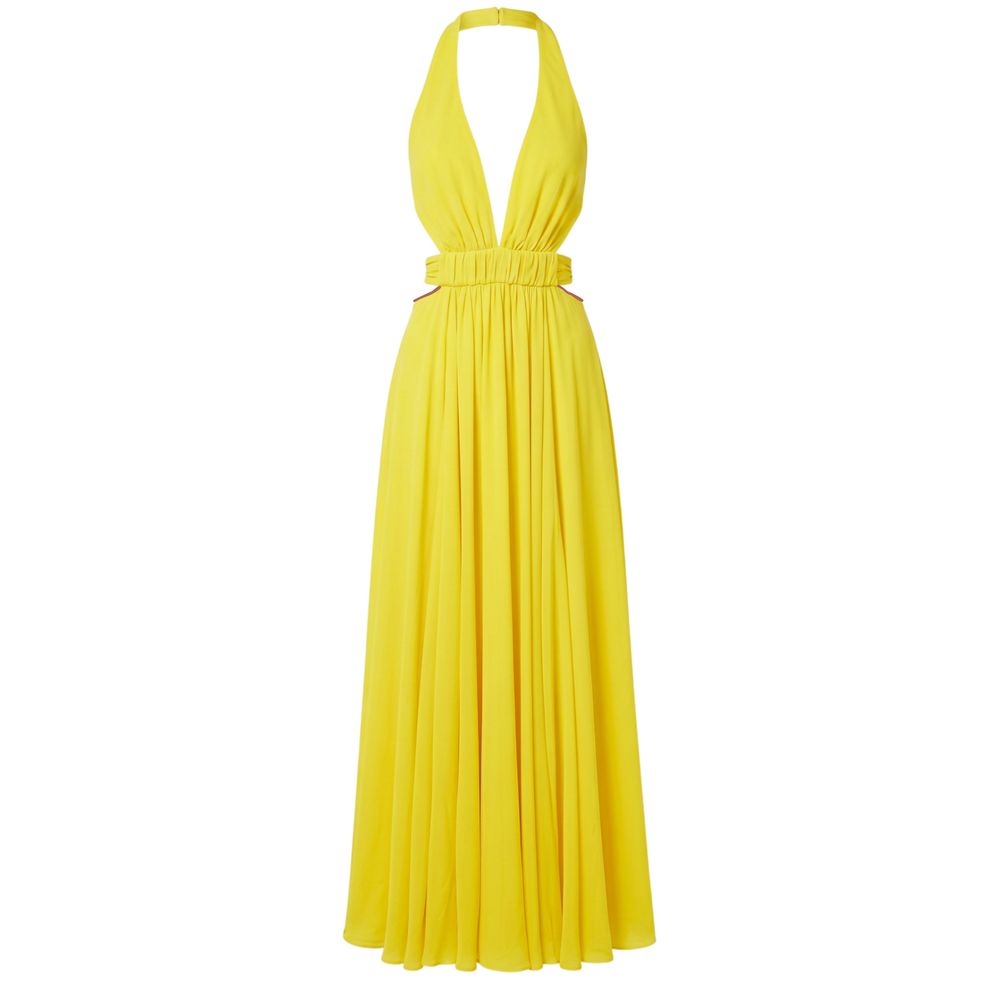 Trussardi Gelbes Damenkleid aus Viskose