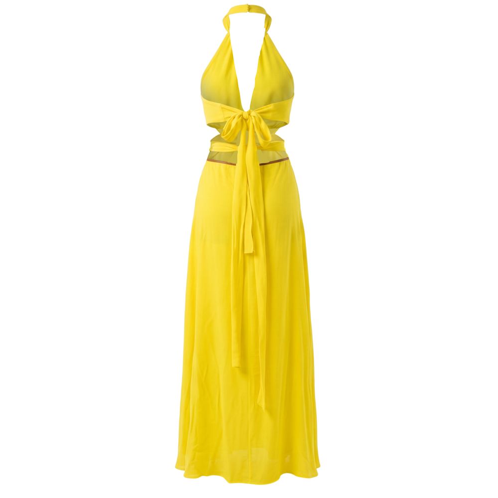 Trussardi Gelbes Damenkleid aus Viskose