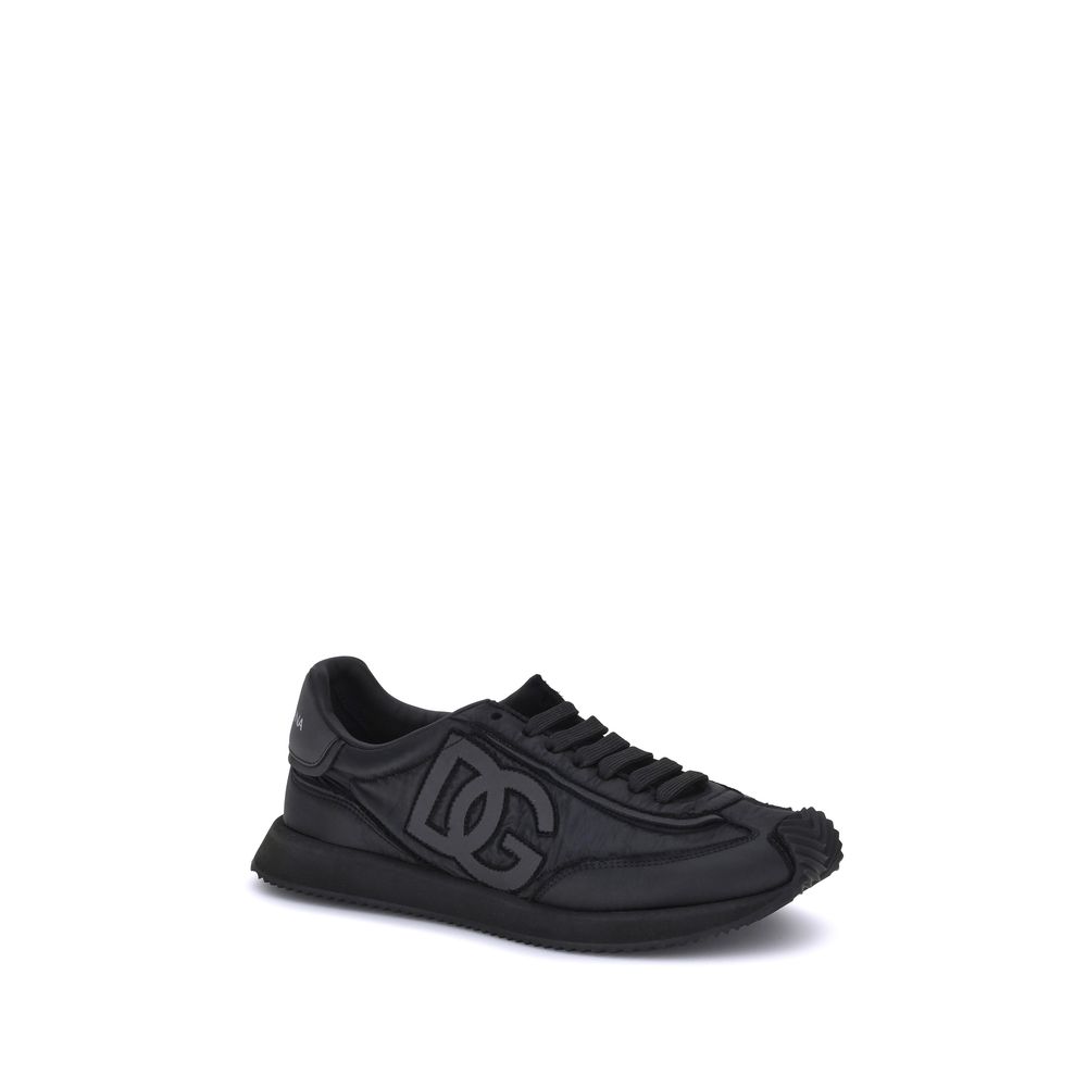 Dolce & Gabbana Schwarze Stoff-Sneaker