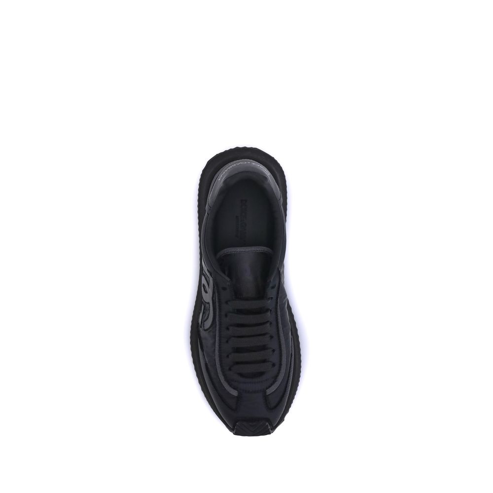 Dolce & Gabbana Schwarze Stoff-Sneaker