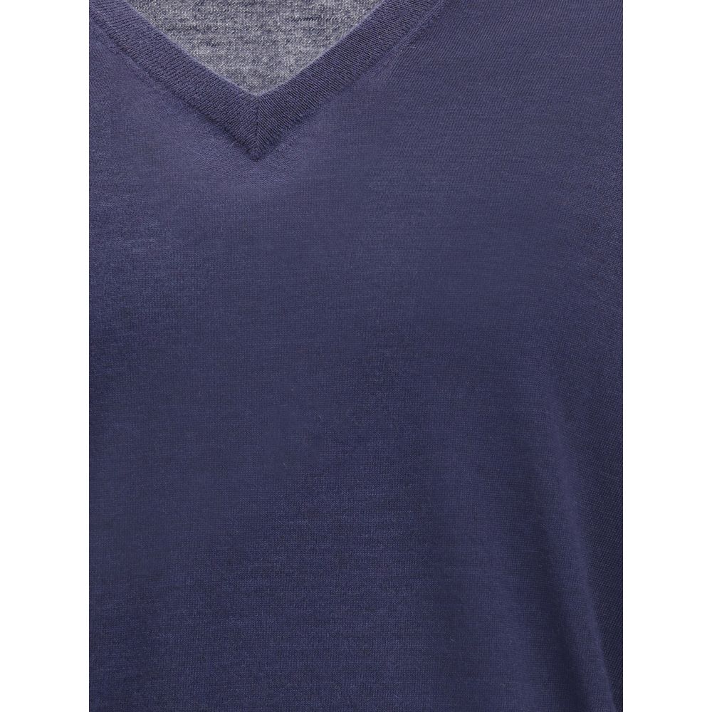 Brunello Cucinelli Blauer Kaschmirpullover