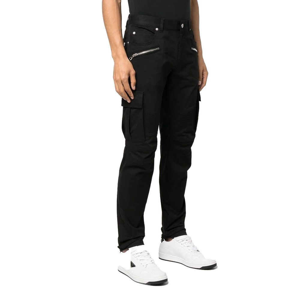 Balmain Schwarze Cargo-Hose aus Baumwolle
