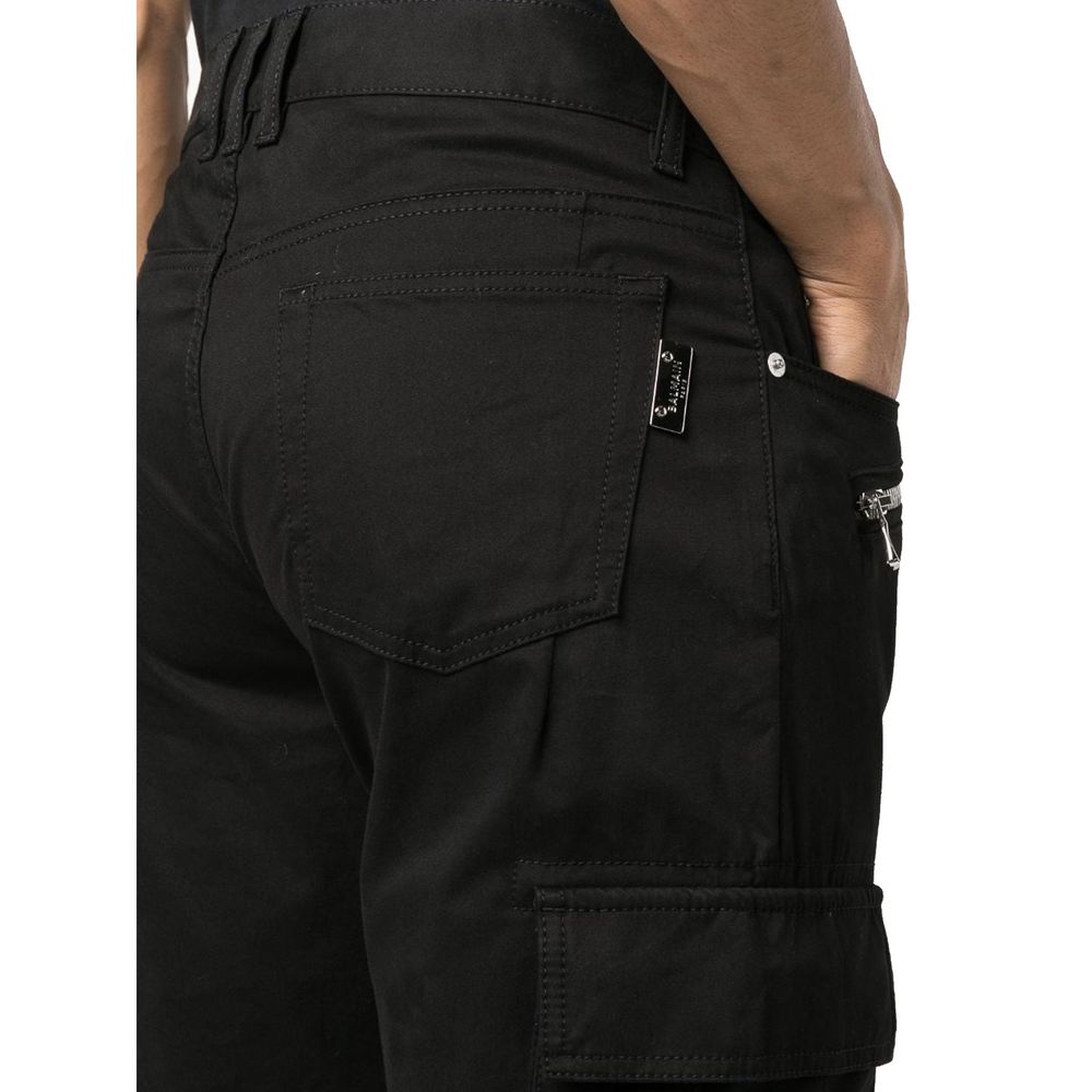 Balmain Schwarze Cargo-Hose aus Baumwolle