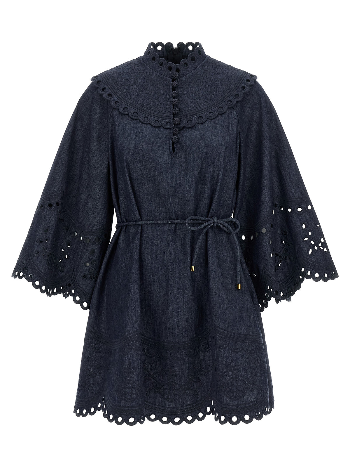 Zimmermann Kurzes blaues Baumwollkleid