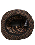 Dolce & Gabbana Brauner Karomuster Tweed Fedora Hut
